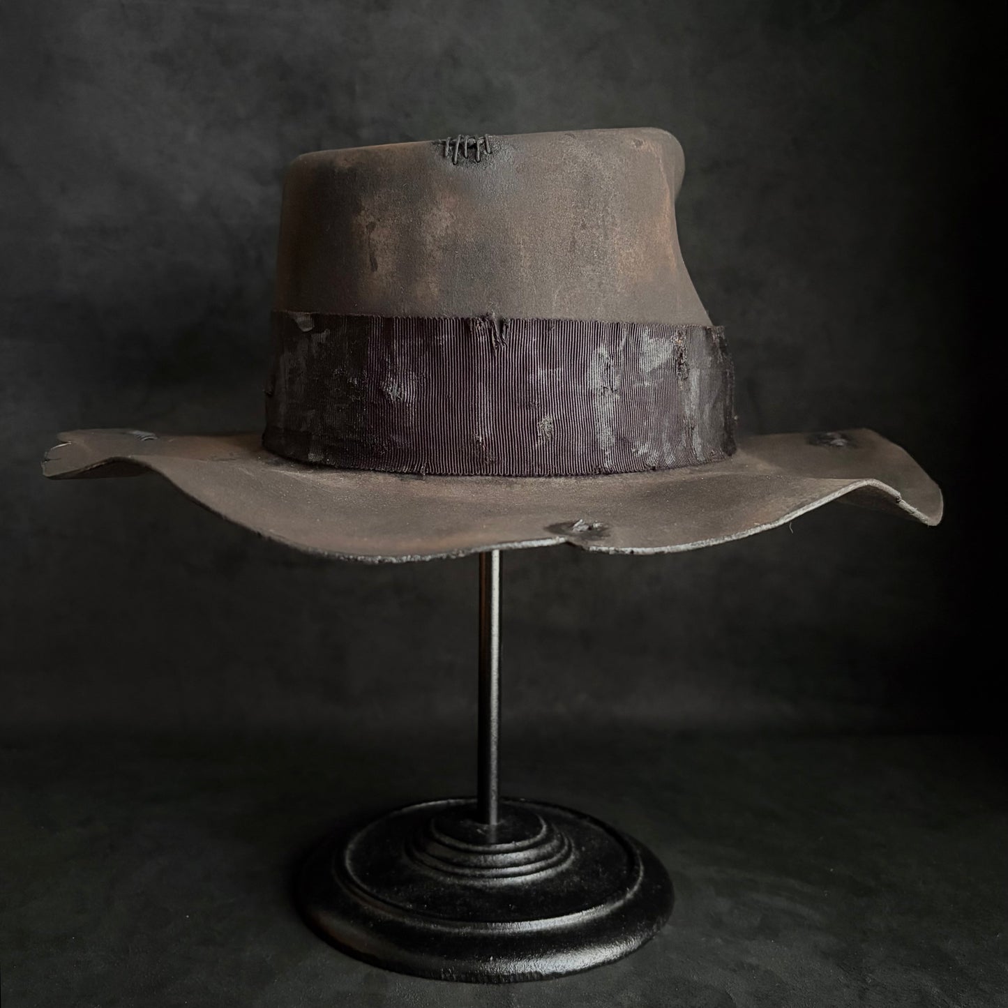 Charcoal grate damage fedora hat