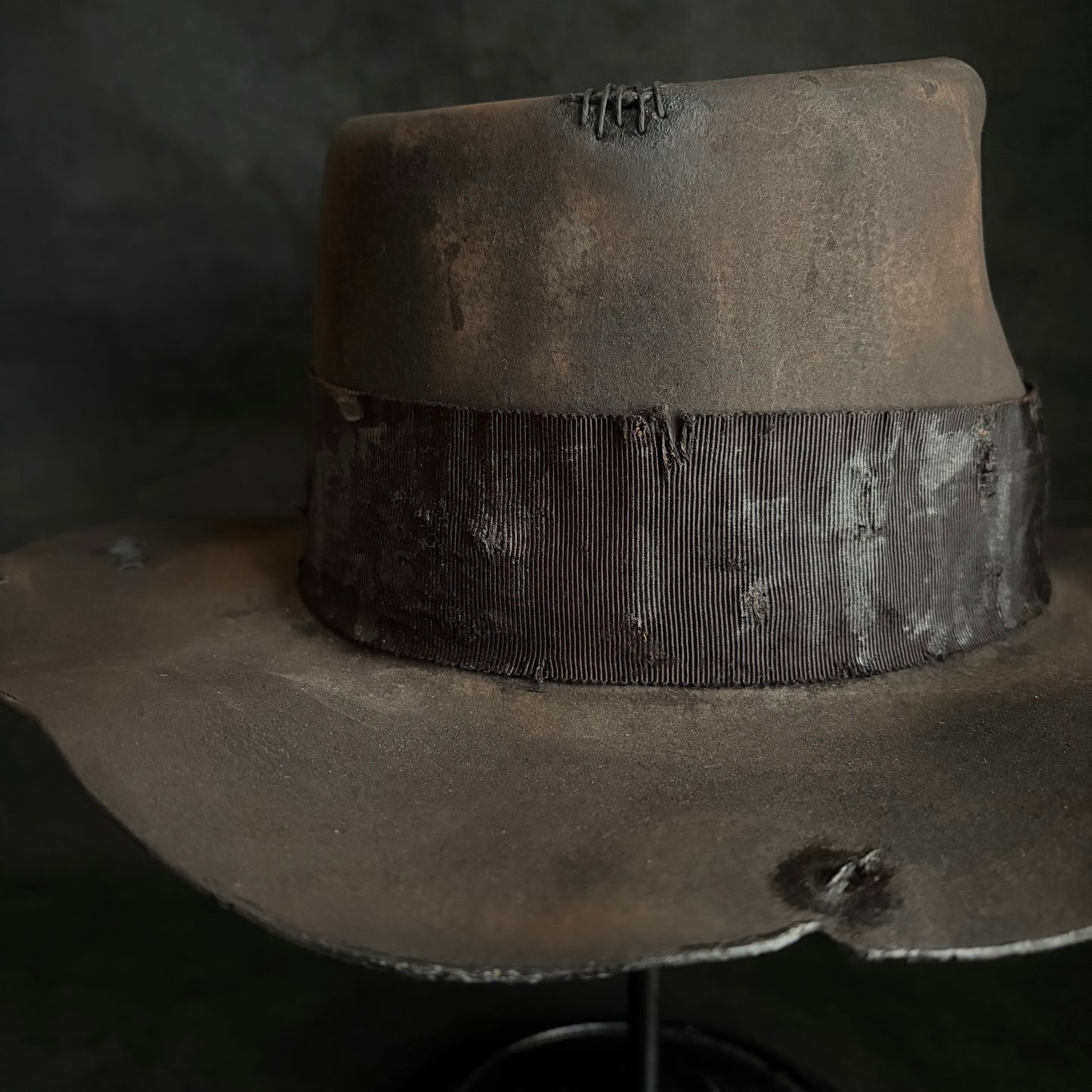 Charcoal grate damage fedora hat