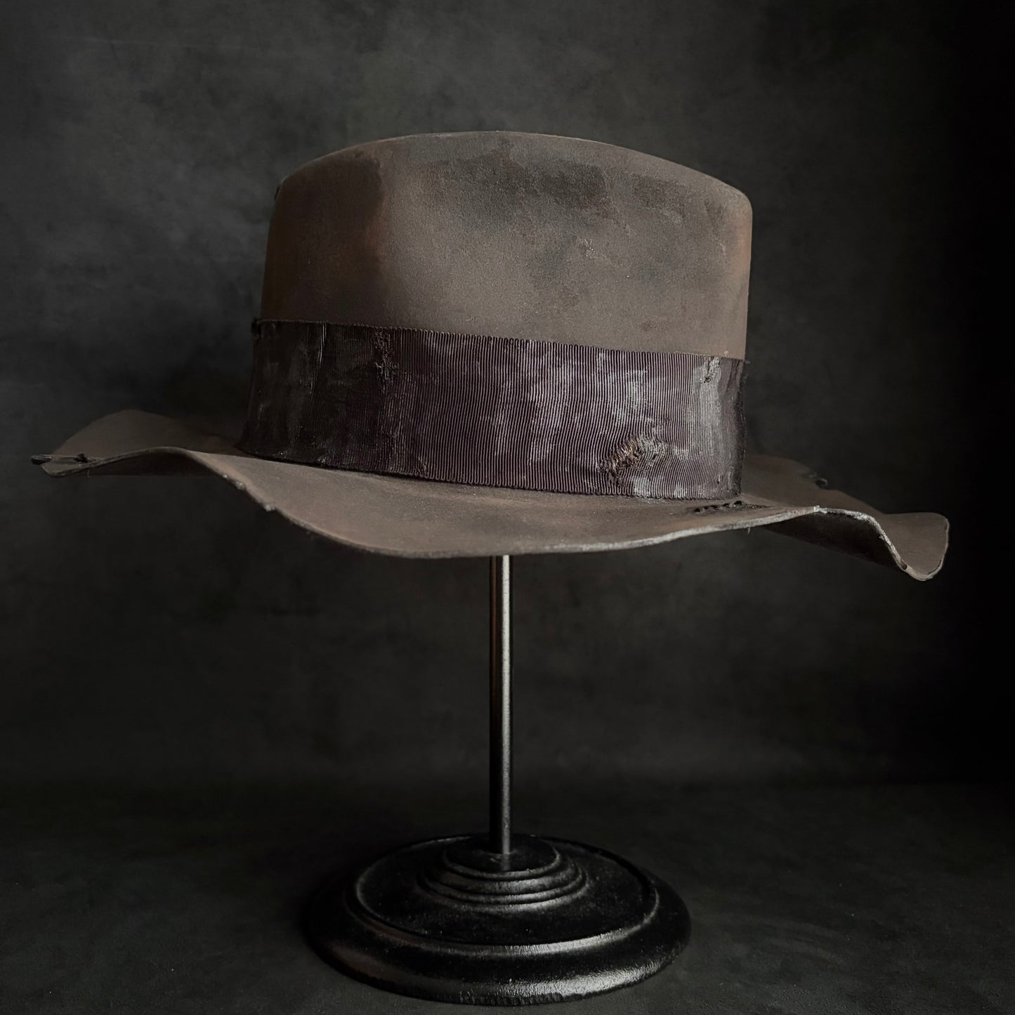Charcoal grate damage fedora hat