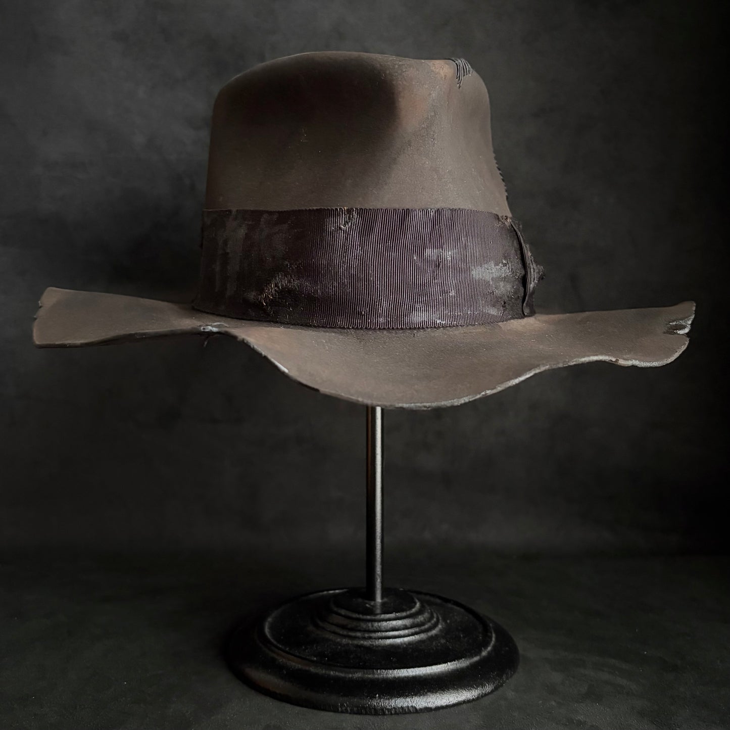 Charcoal grate damage fedora hat
