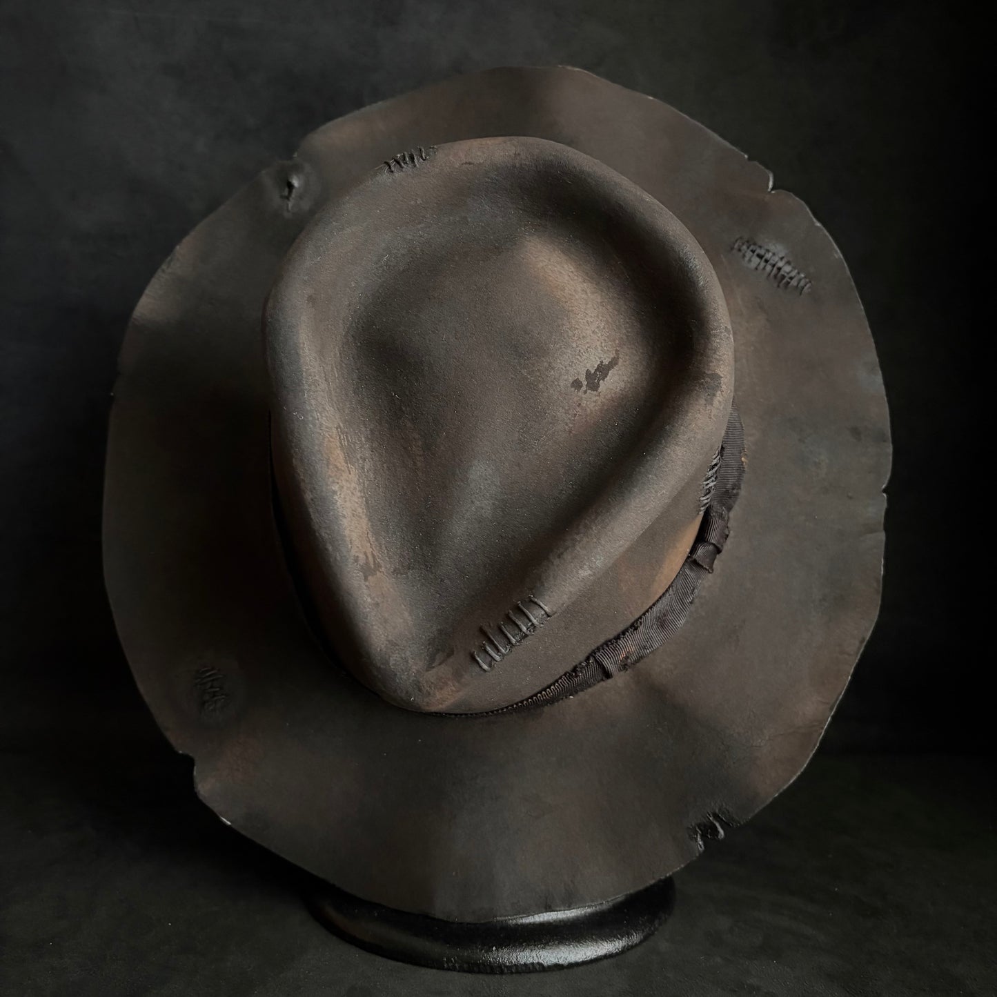 Charcoal grate damage fedora hat
