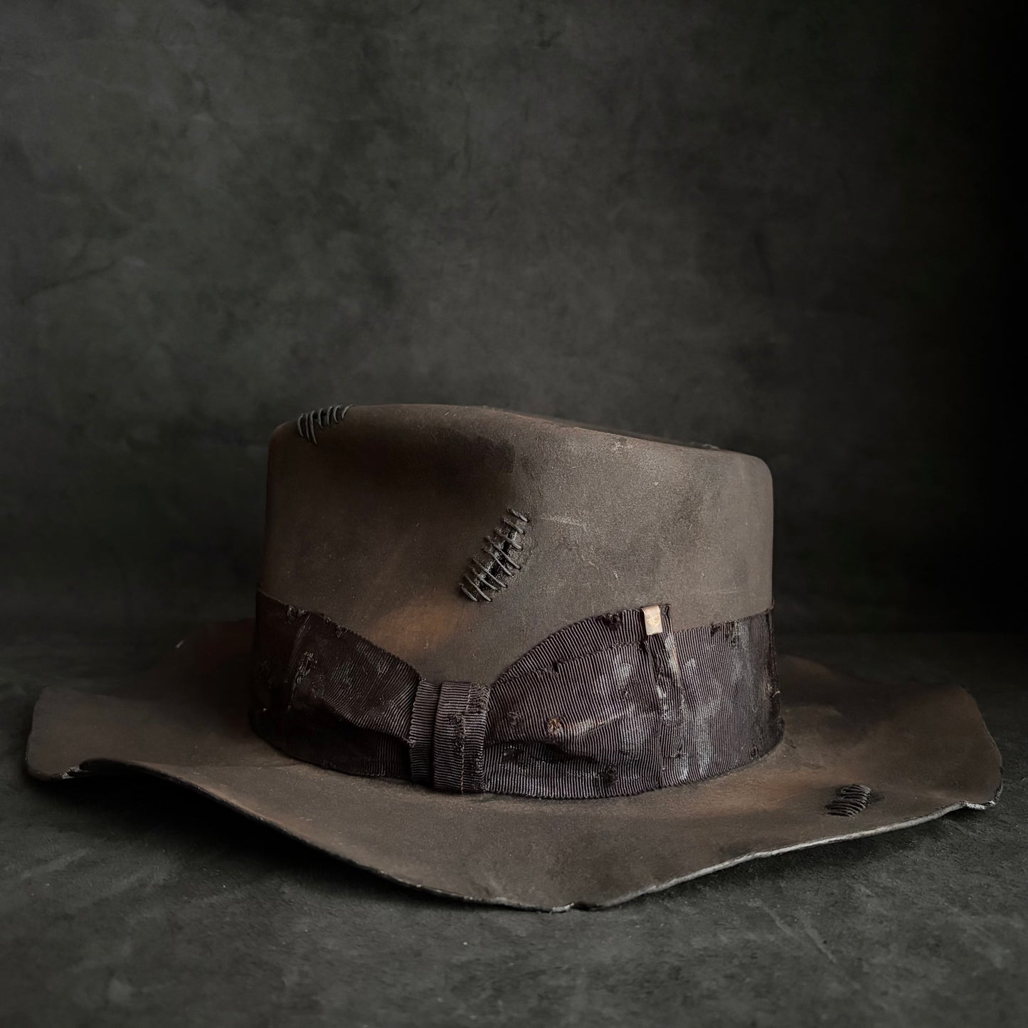 Charcoal grate damage fedora hat