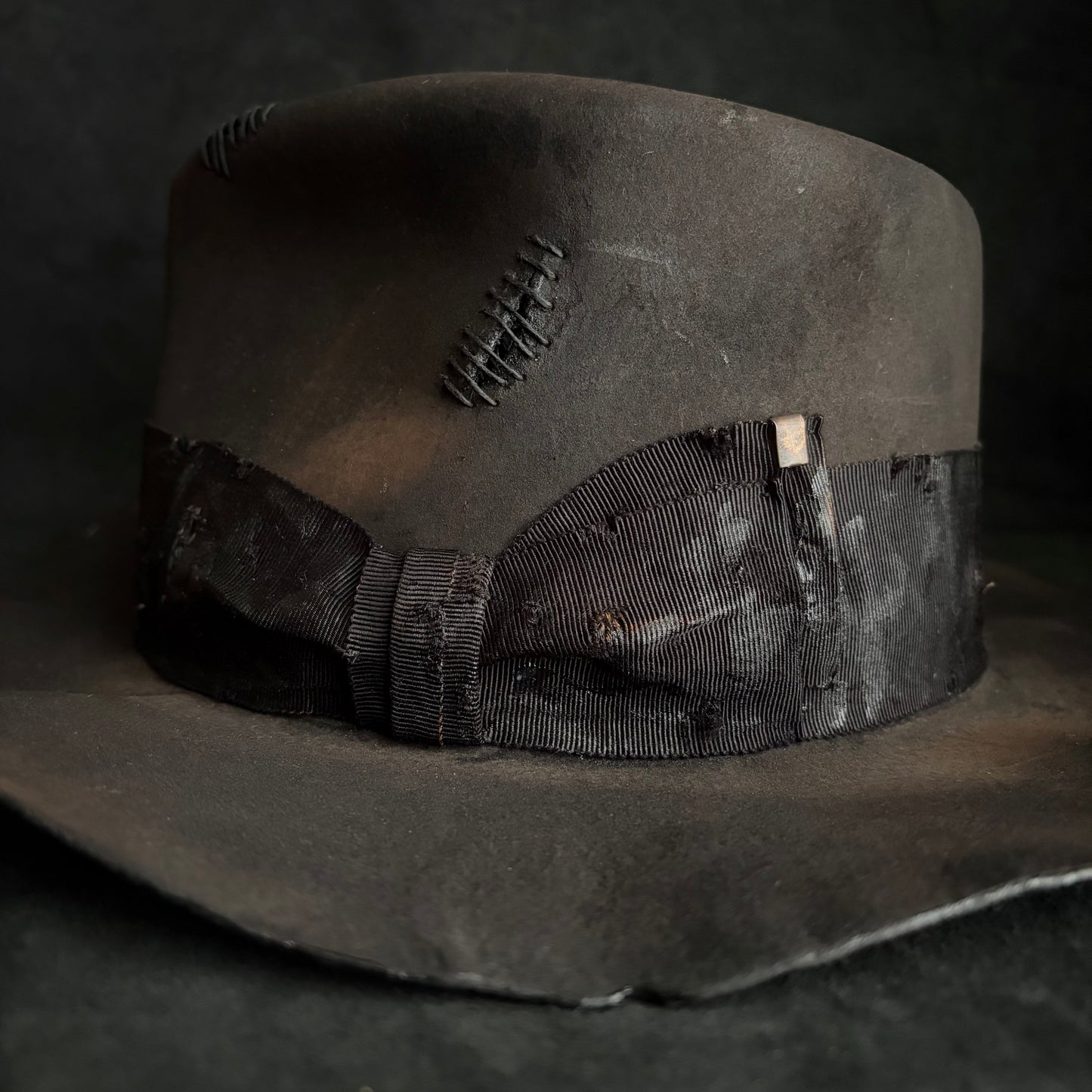 Charcoal grate damage fedora hat
