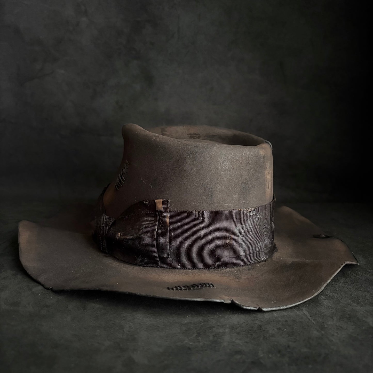 Charcoal grate damage fedora hat