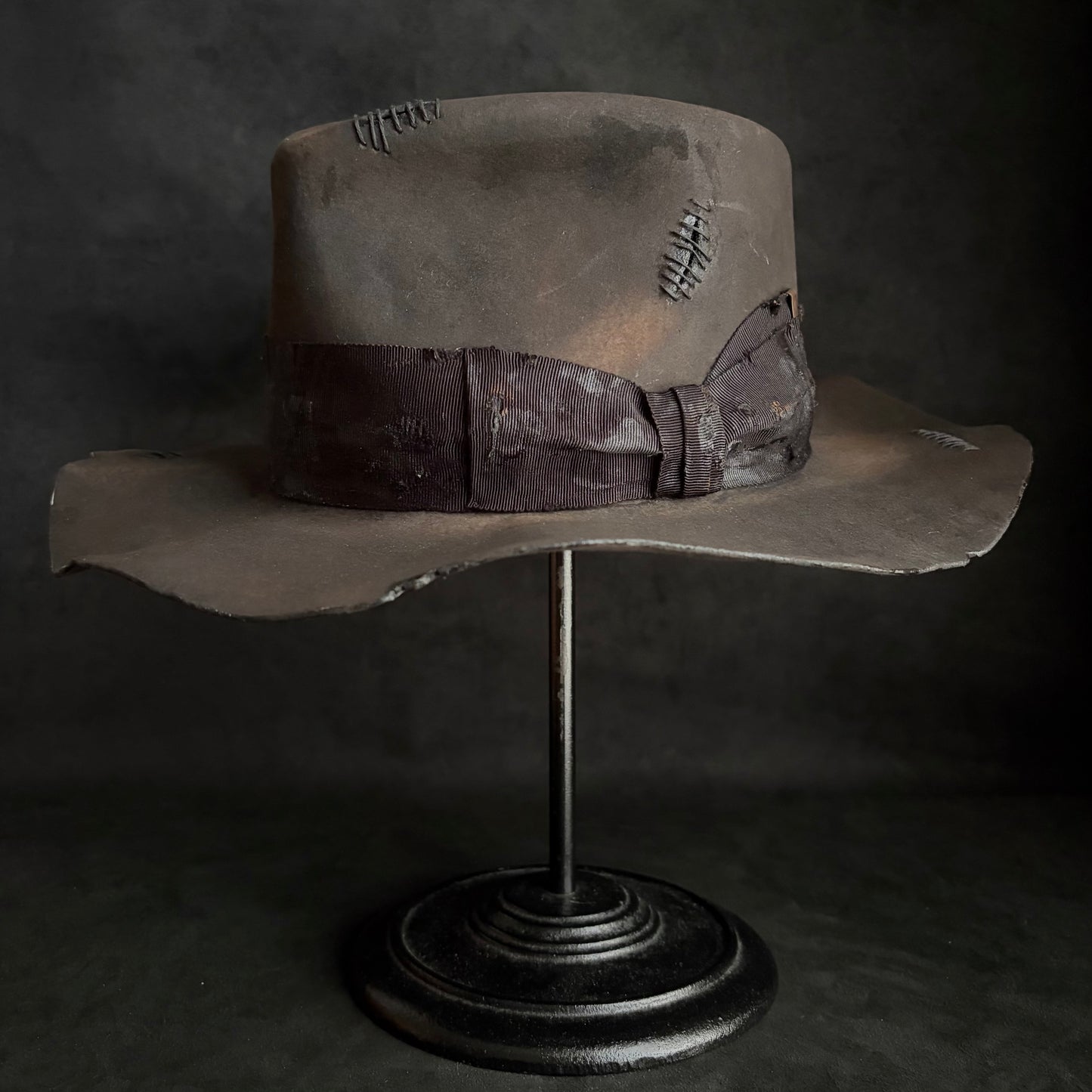 Charcoal grate damage fedora hat