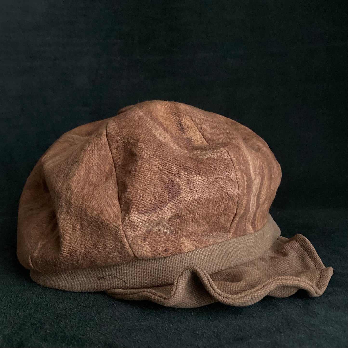 Mud dyed persimmon tannin casquette