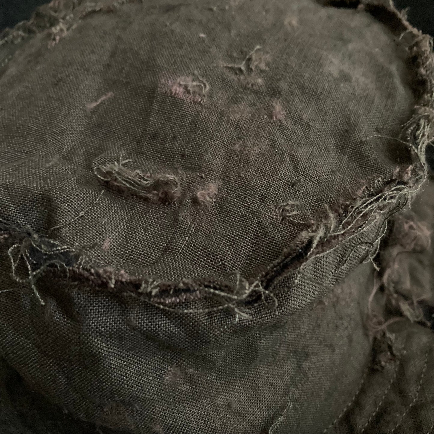 Back side brown khaki linen bucket hat