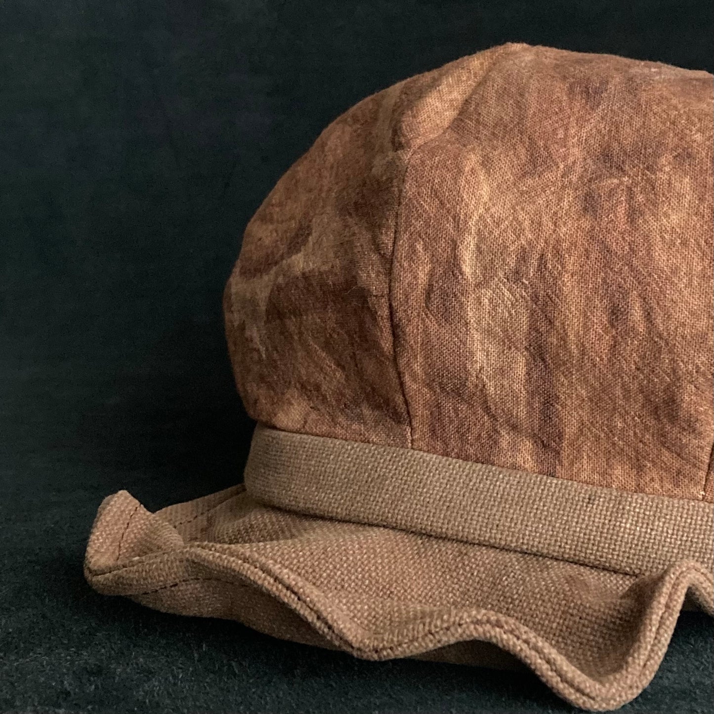 Mud dyed persimmon tannin casquette