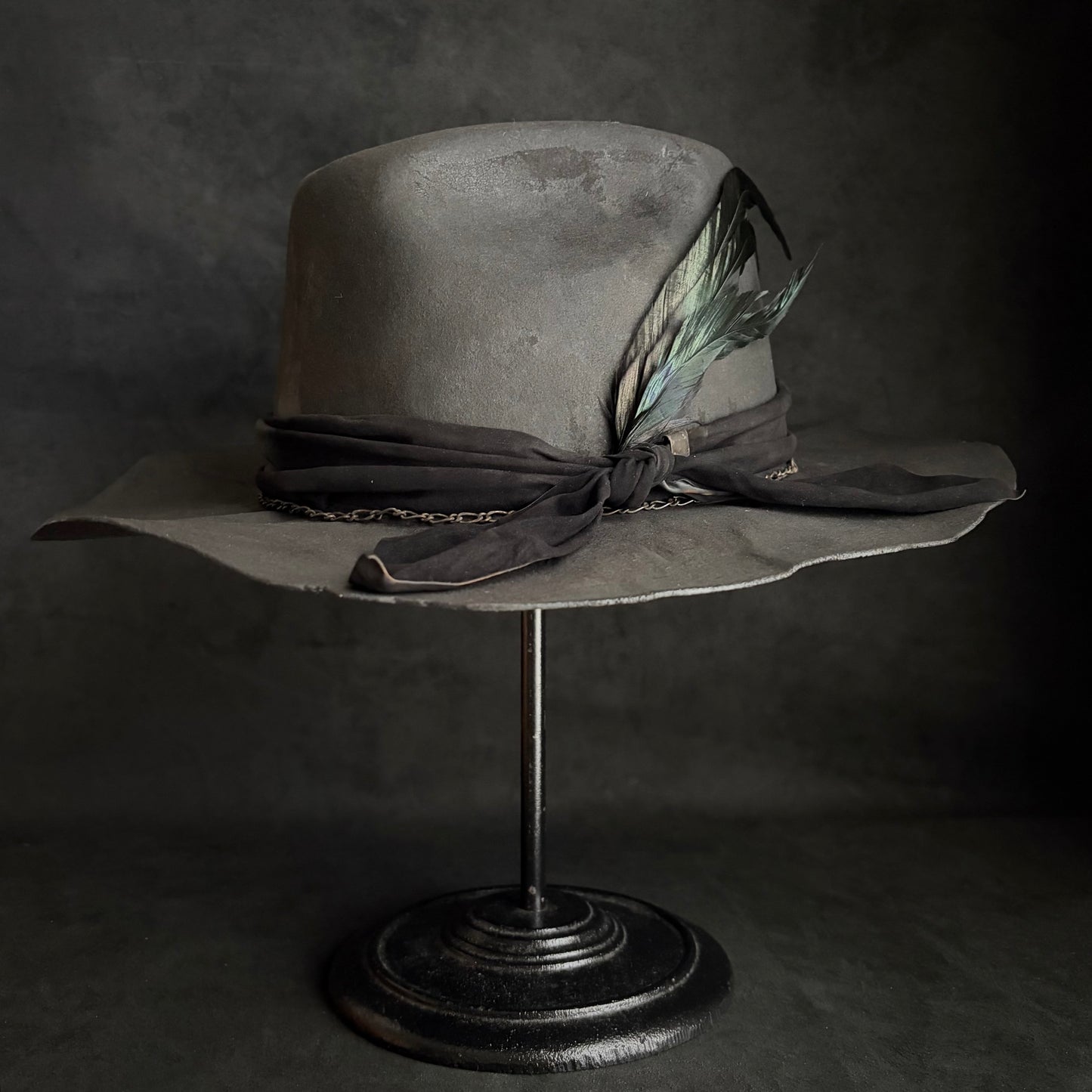 Charcoal dark clouds western hat