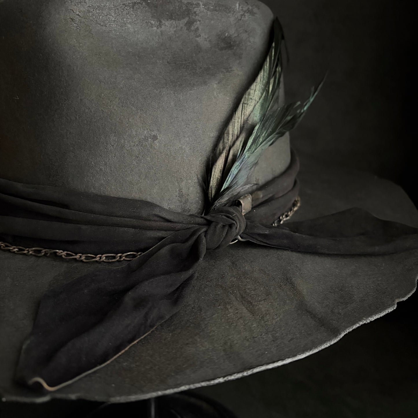 Charcoal dark clouds western hat