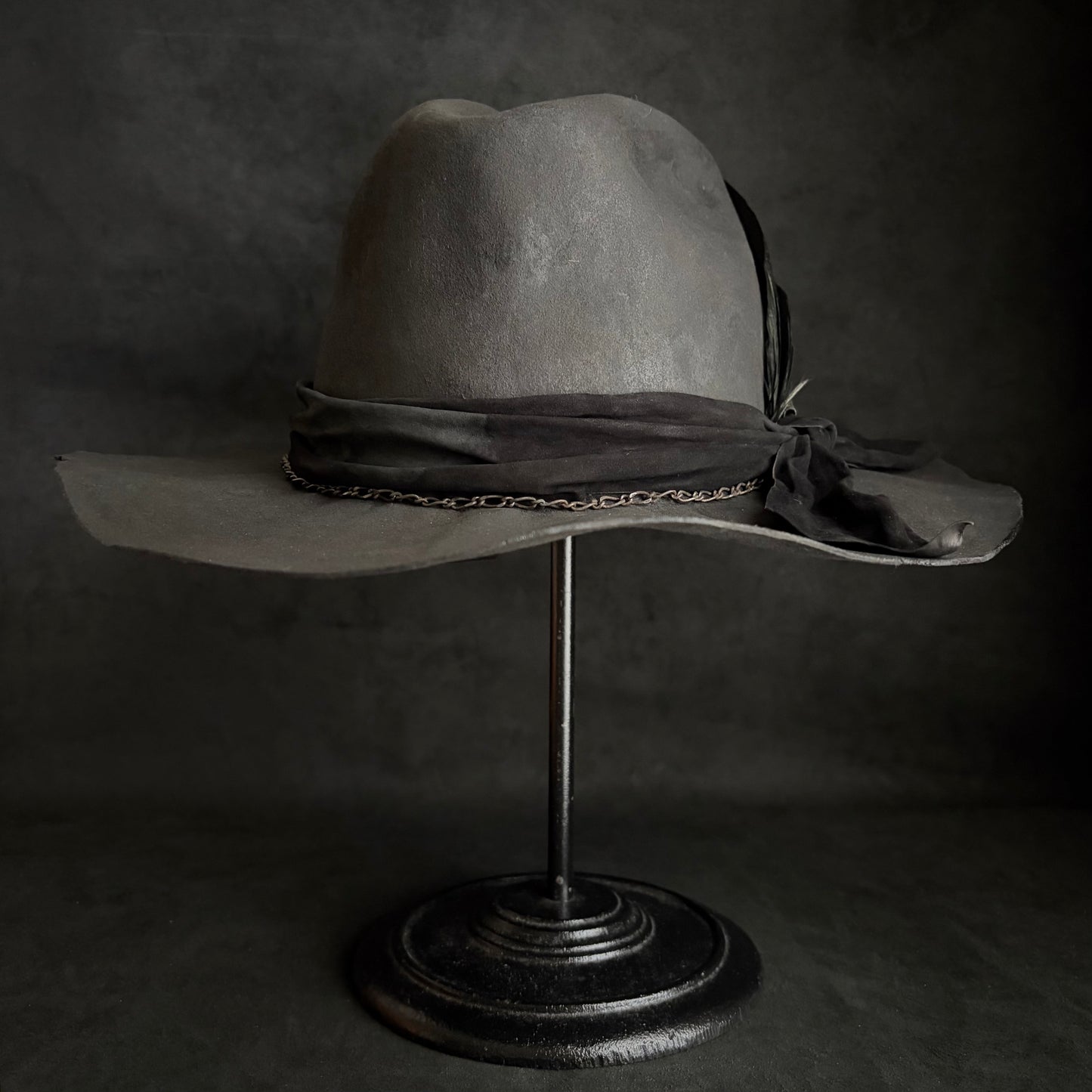 Charcoal dark clouds western hat