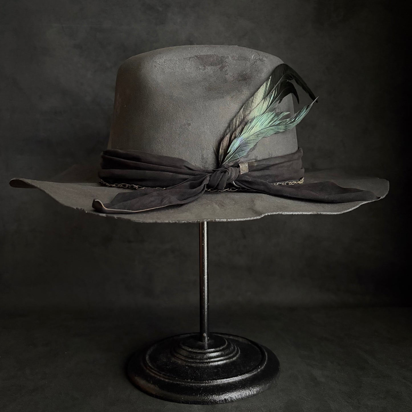 Charcoal dark clouds western hat