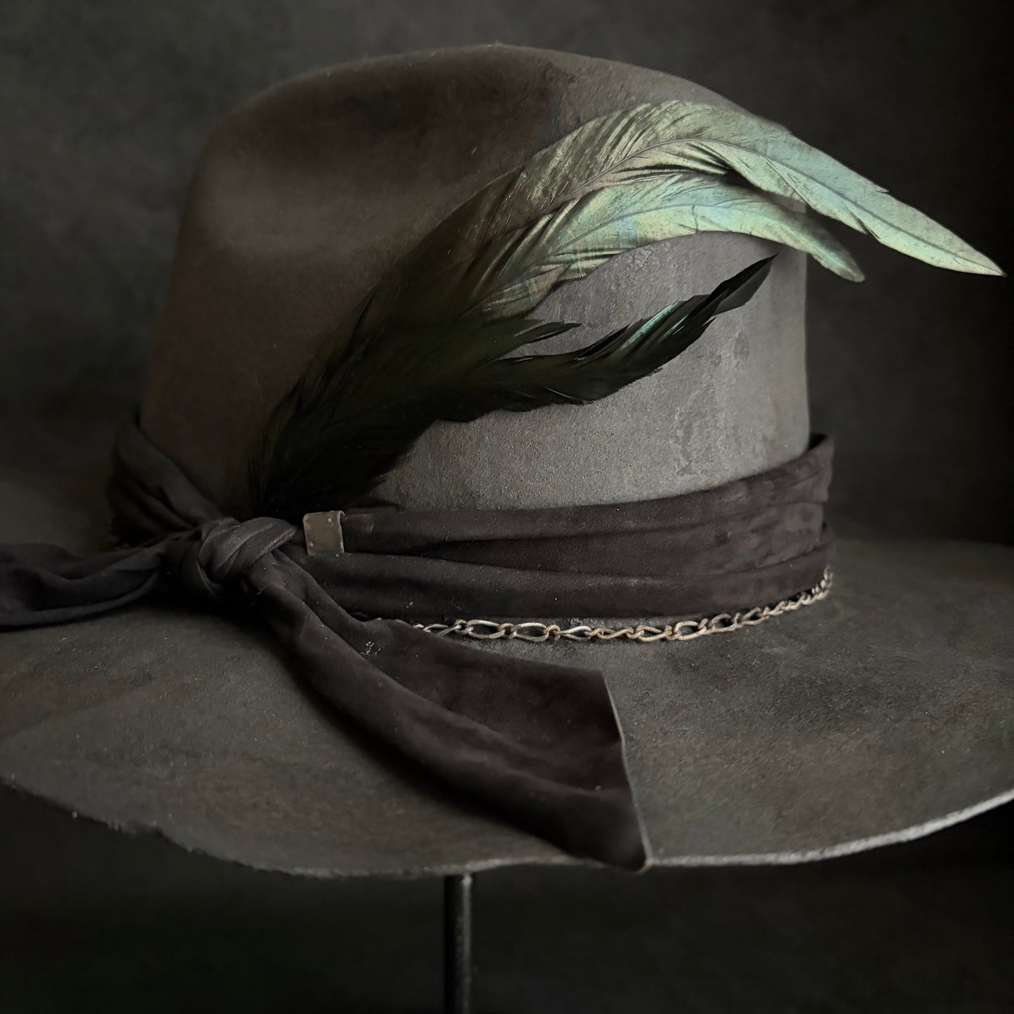 Charcoal dark clouds western hat