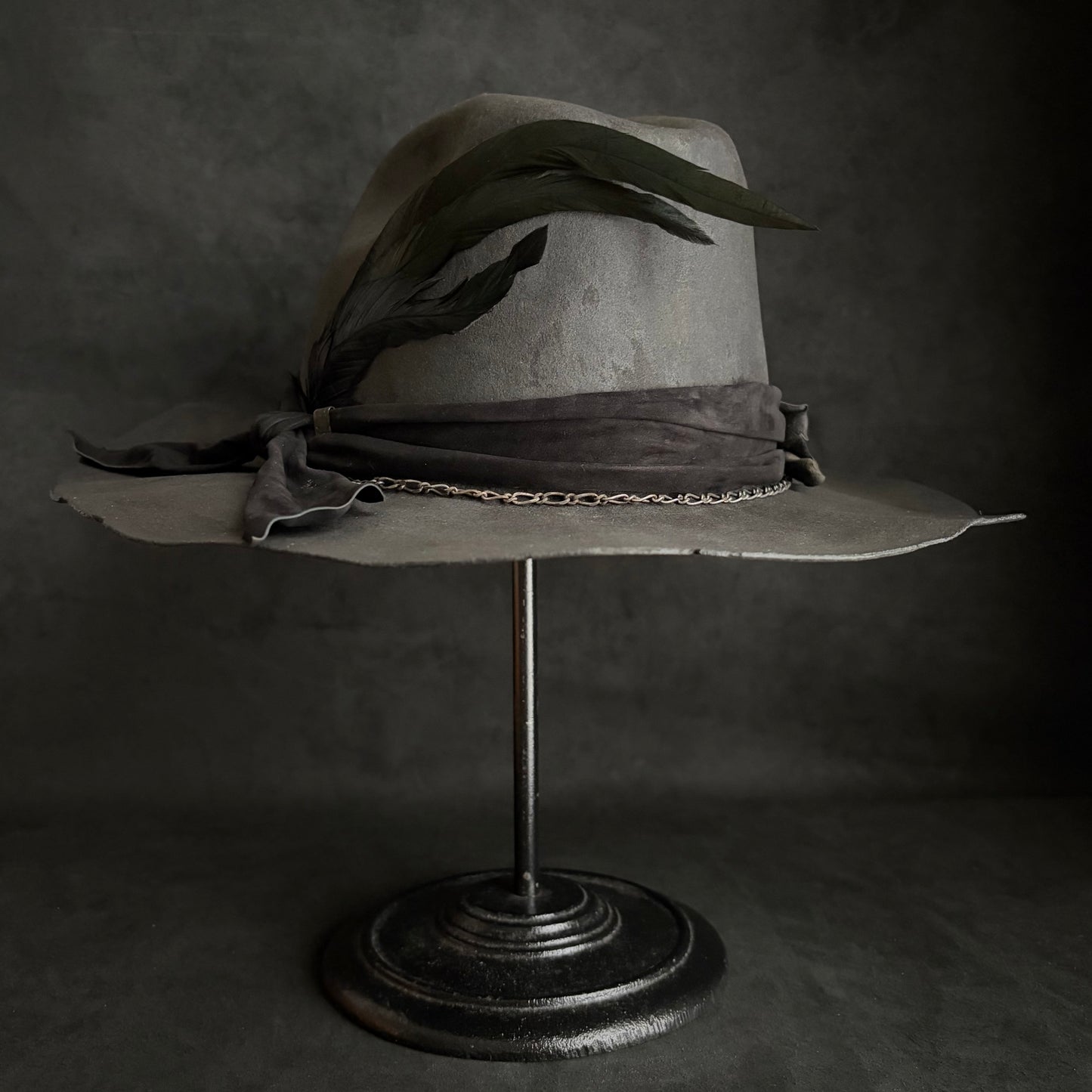 Charcoal dark clouds western hat