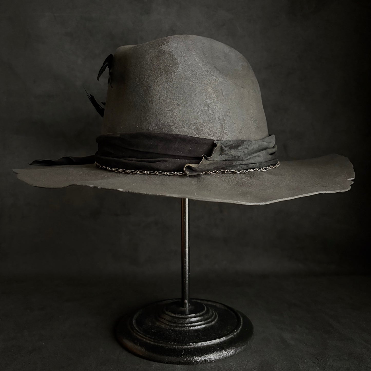 Charcoal dark clouds western hat