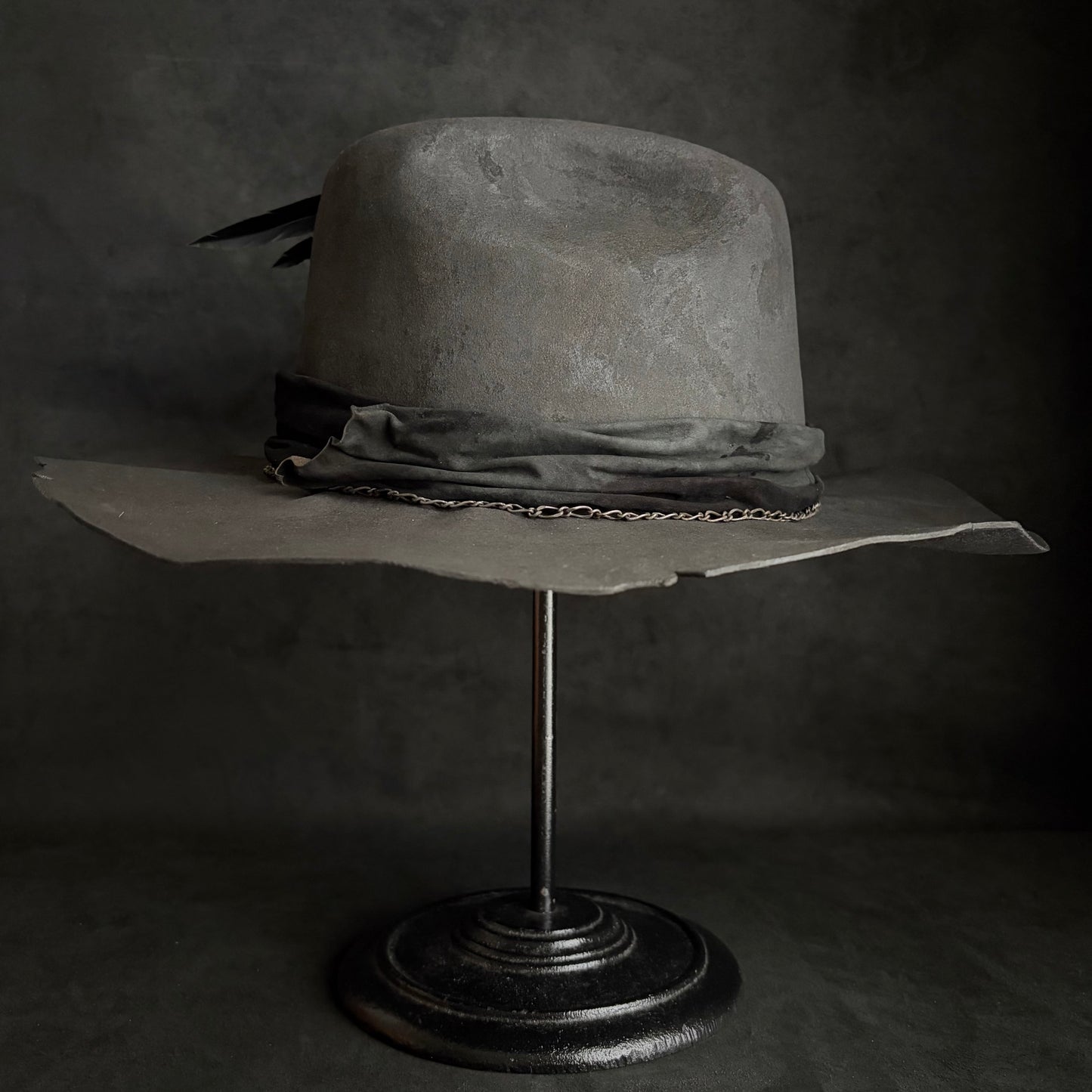 Charcoal dark clouds western hat