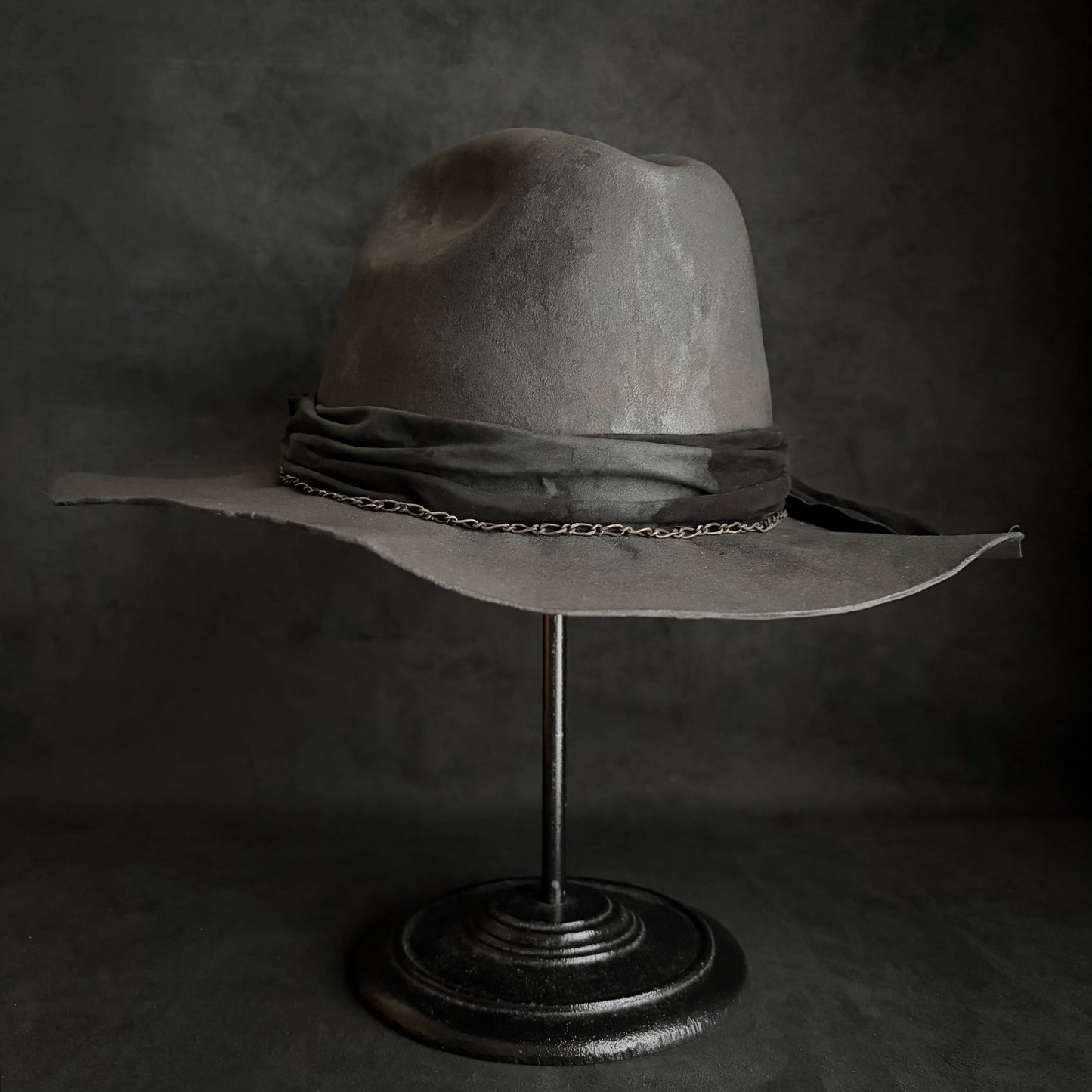 Charcoal dark clouds western hat