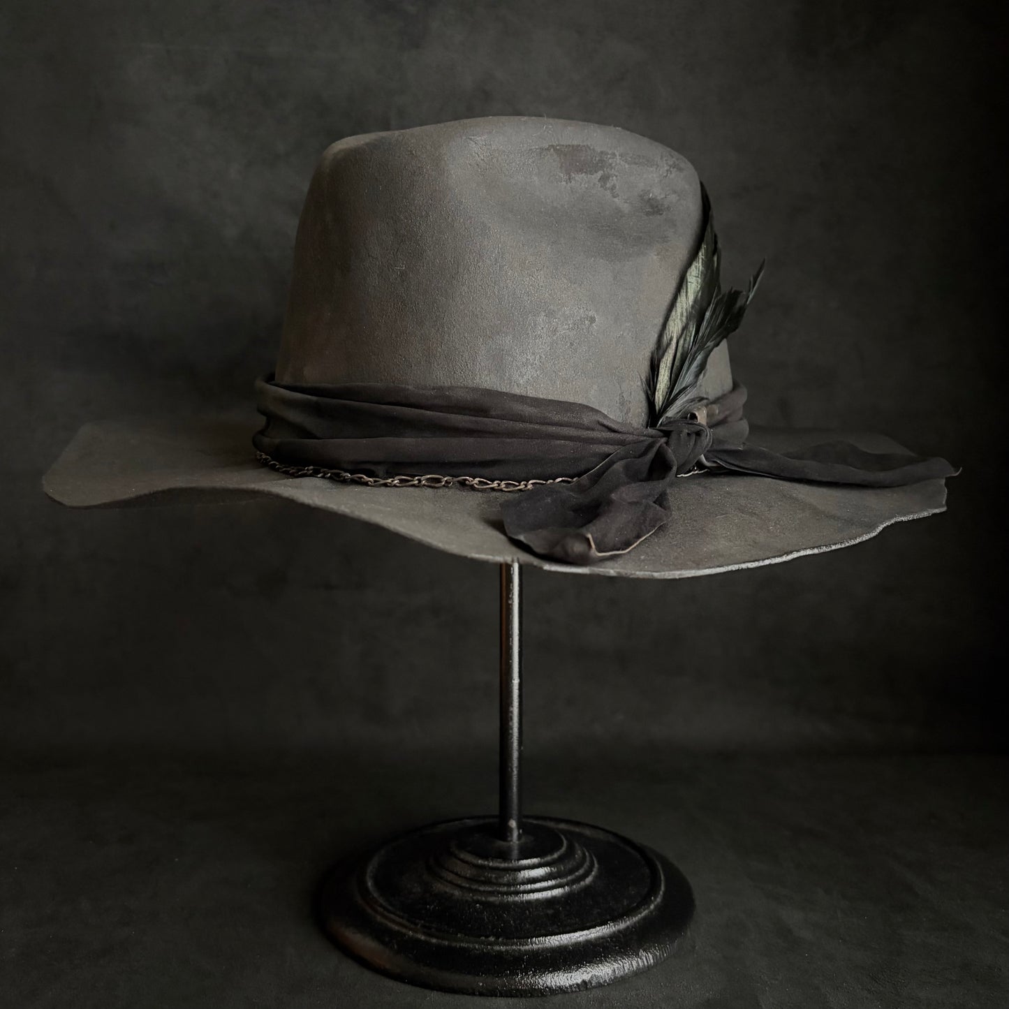 Charcoal dark clouds western hat