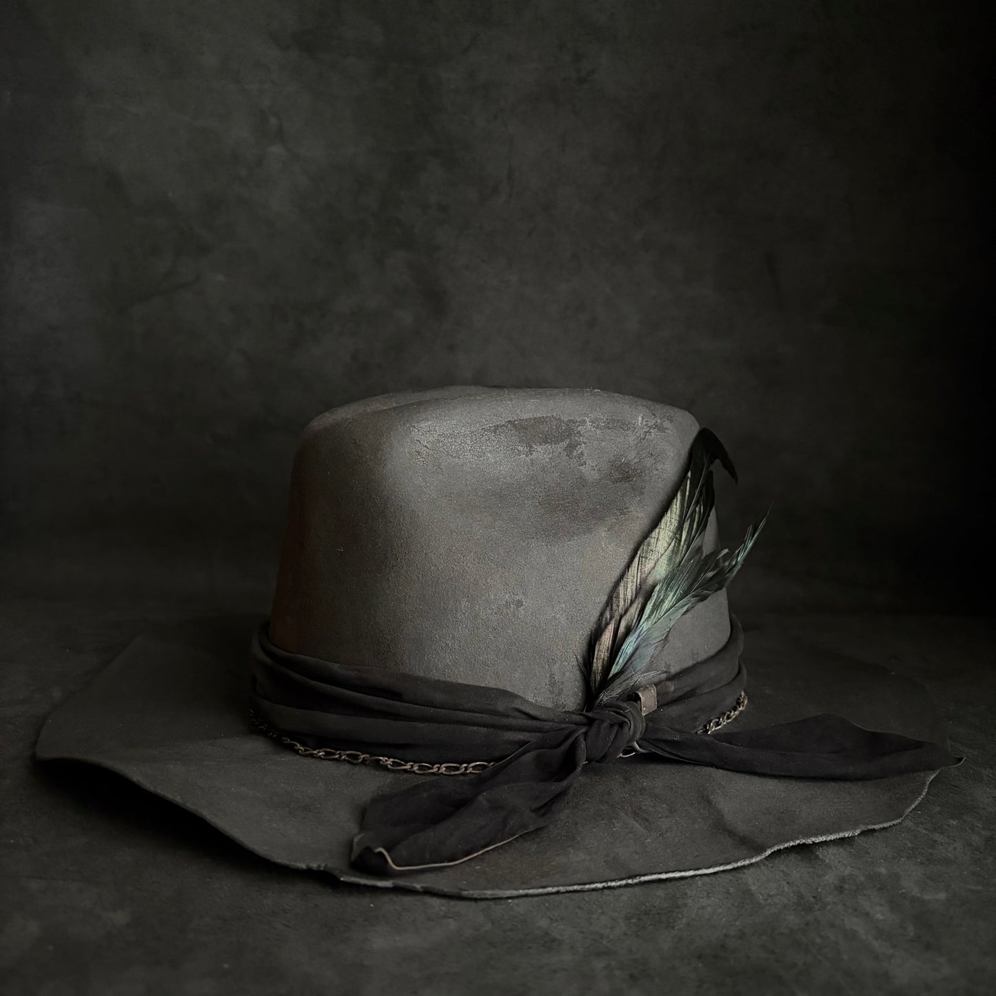 Charcoal dark clouds western hat