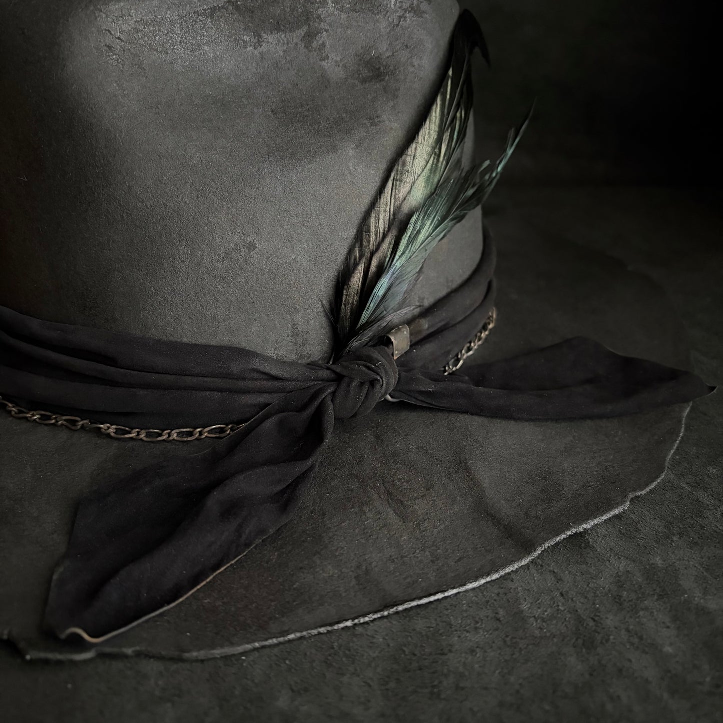 Charcoal dark clouds western hat