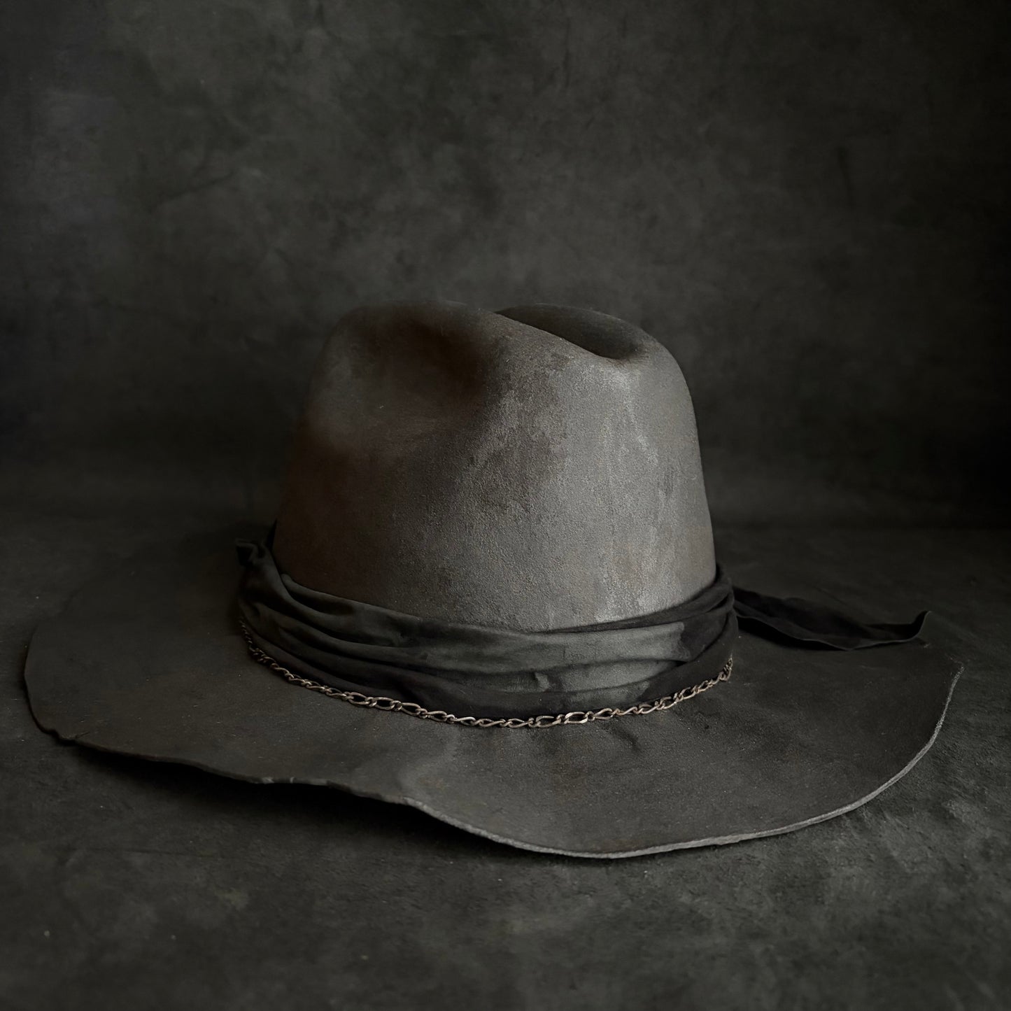 Charcoal dark clouds western hat