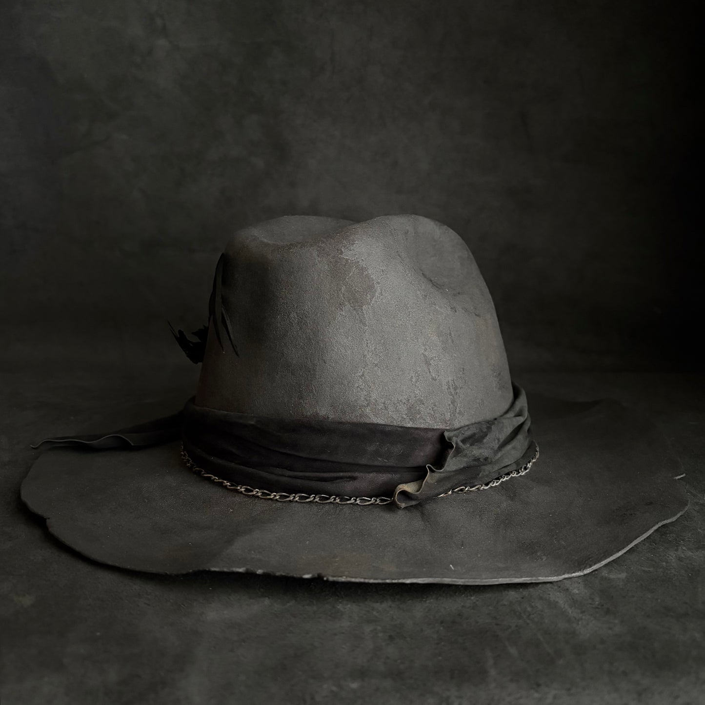 Charcoal dark clouds western hat
