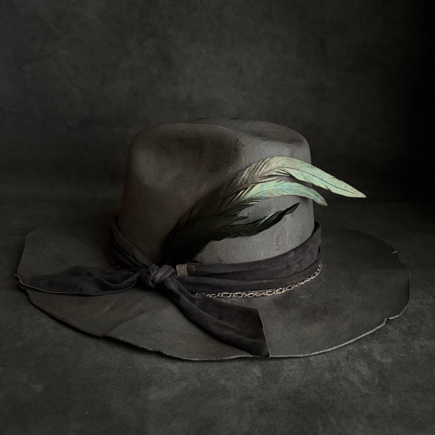 Charcoal dark clouds western hat