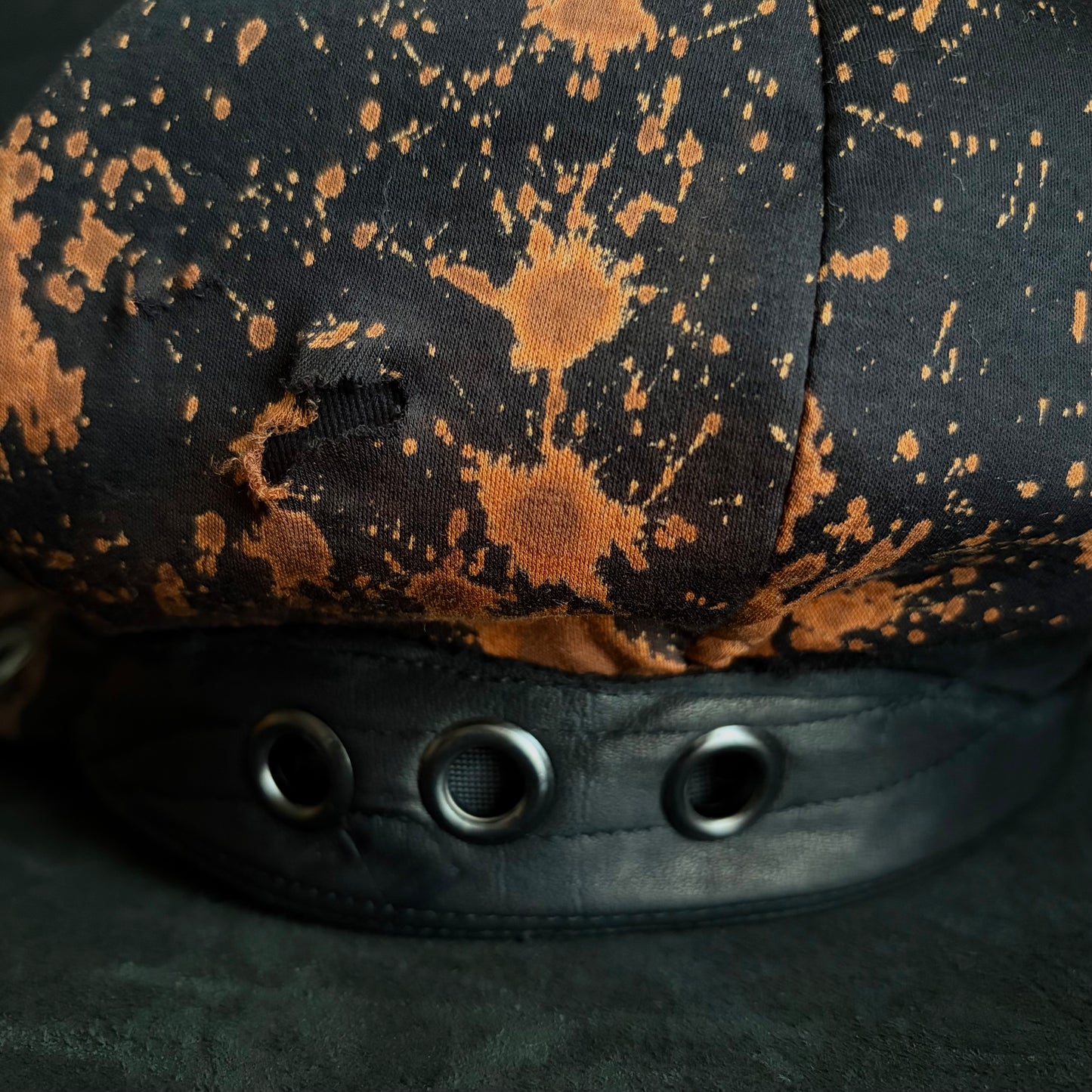 [ Takamiya Shohei × triangles hat ] Bone rock mix leather casquette
