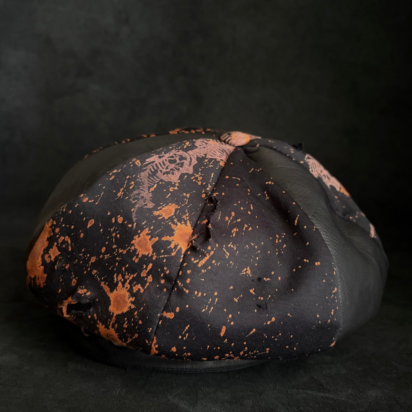 [ Takamiya Shohei × triangles hat ] Bone rock mix leather casquette