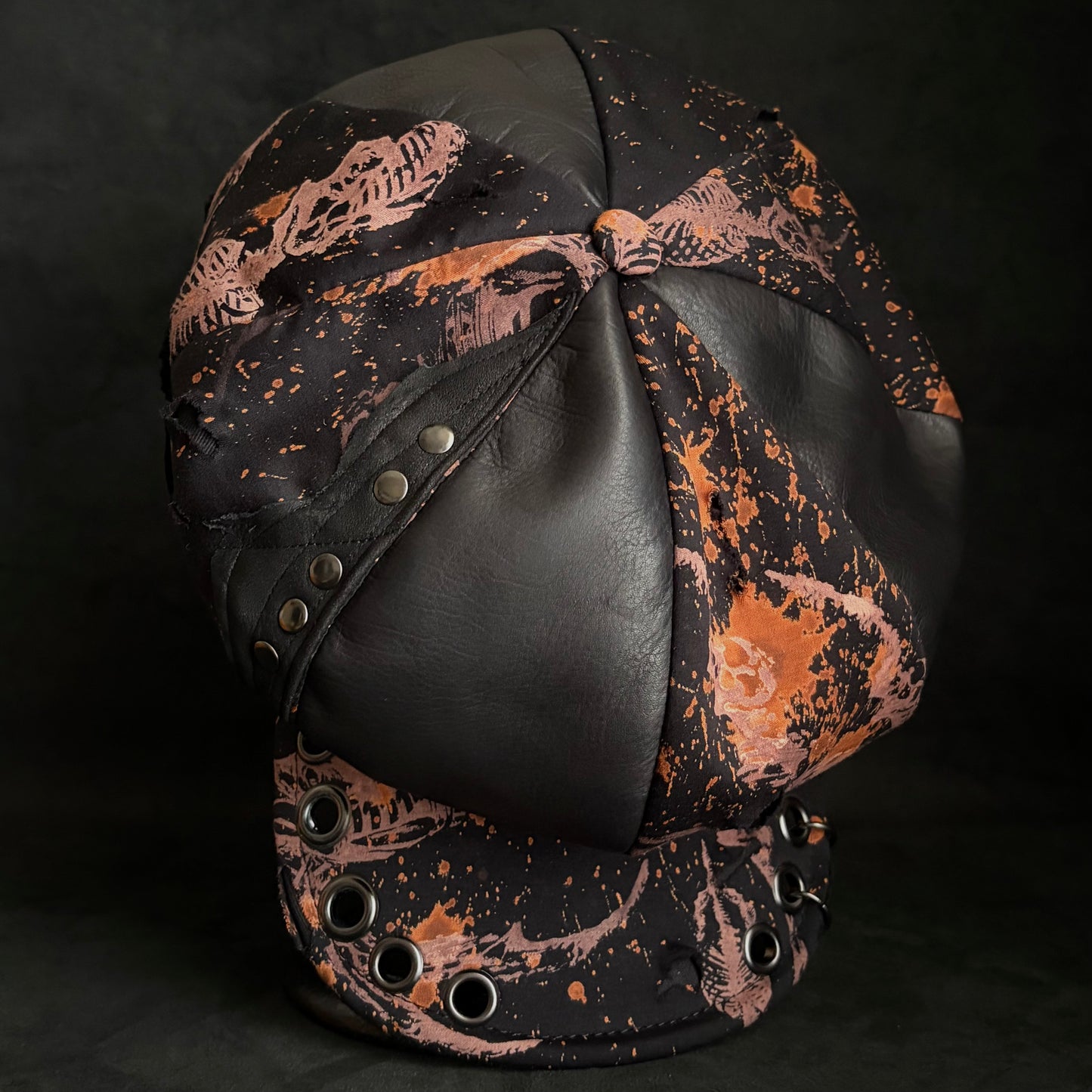 [ Takamiya Shohei × triangles hat ] Bone rock mix leather casquette
