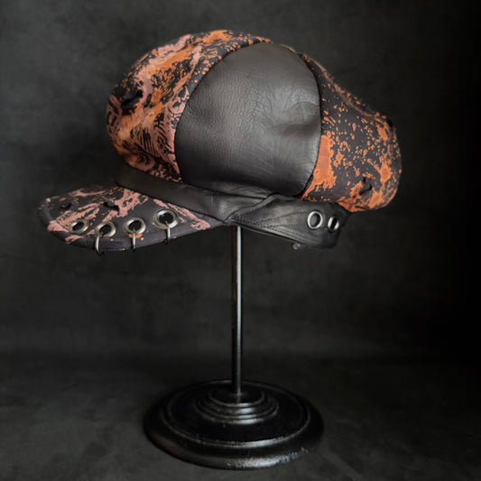 [ Takamiya Shohei × triangles hat ] Bone rock mix leather casquette