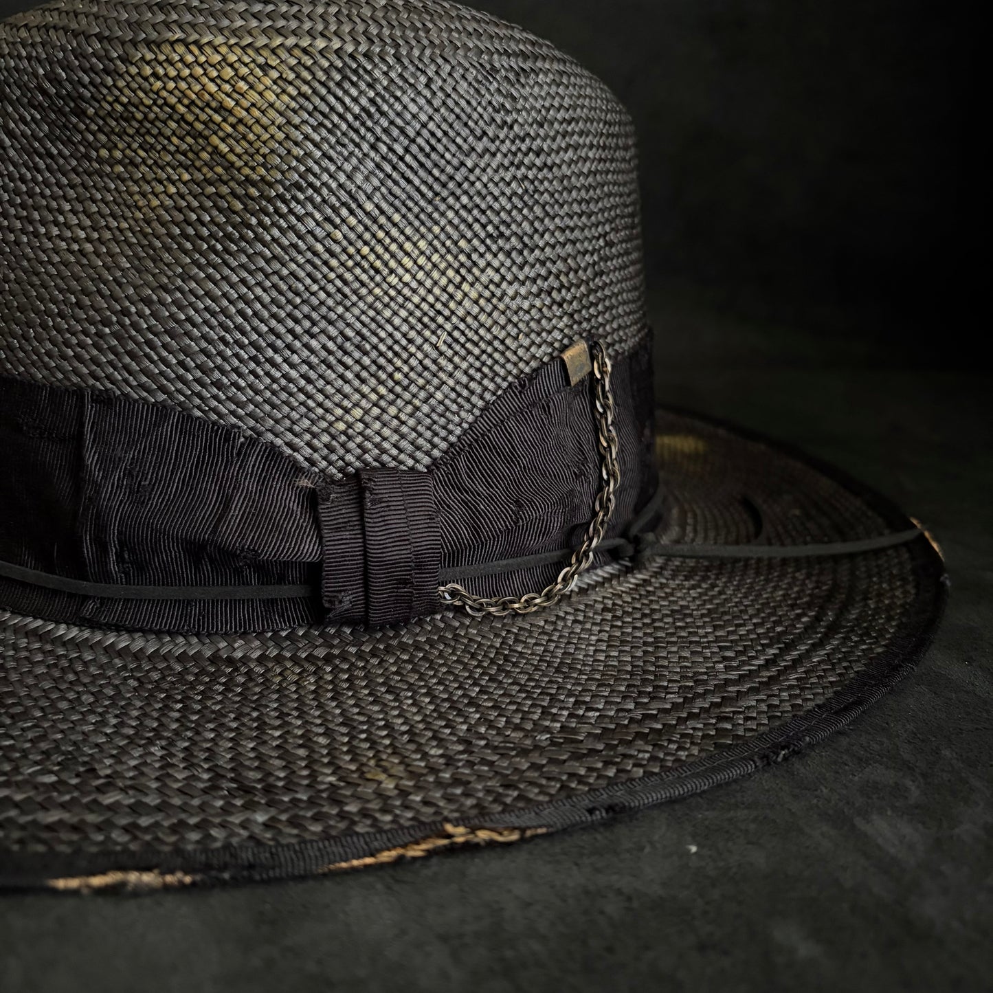 Liar reverse black panama hat