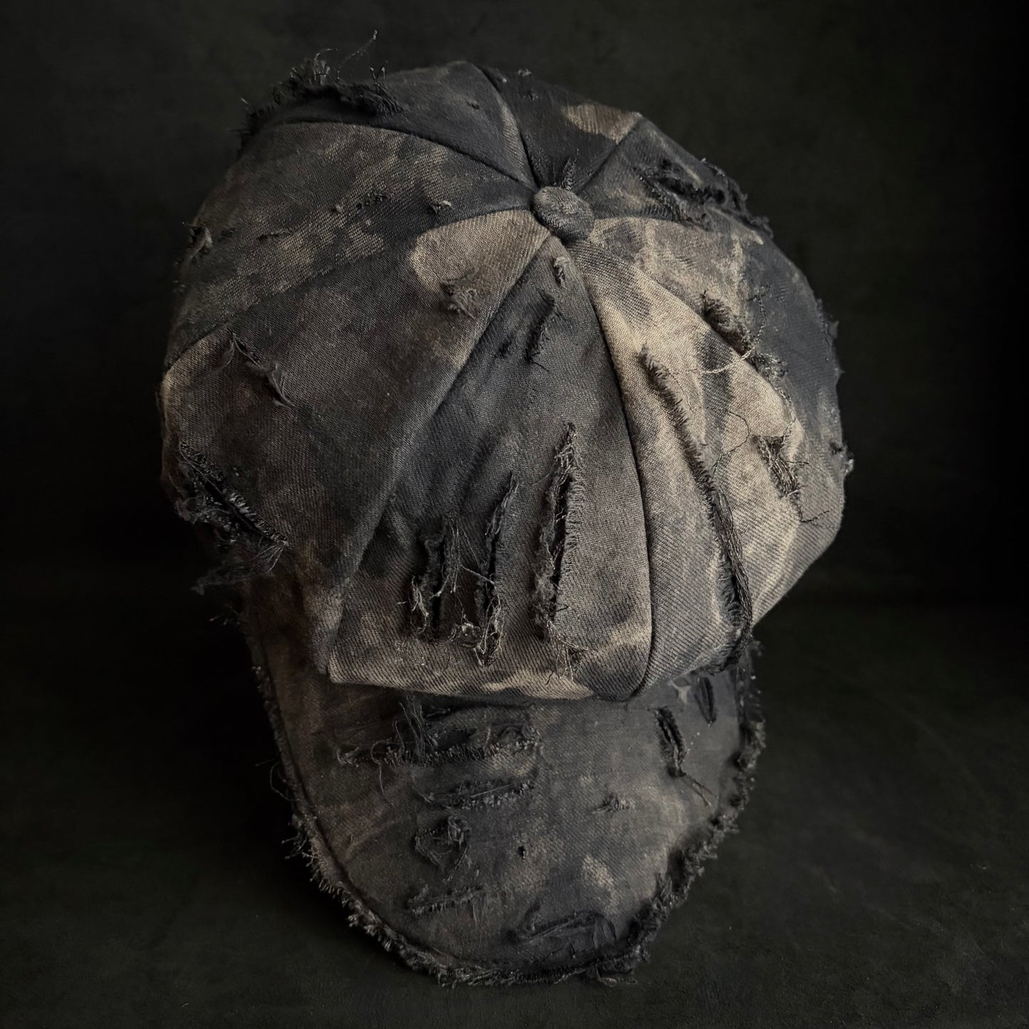 Hard damage bleach denim casquette