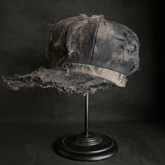 Hard damage bleach denim casquette
