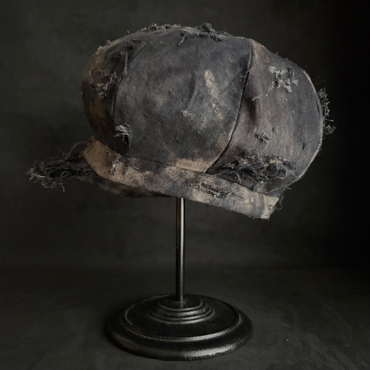 Hard damage bleach denim casquette