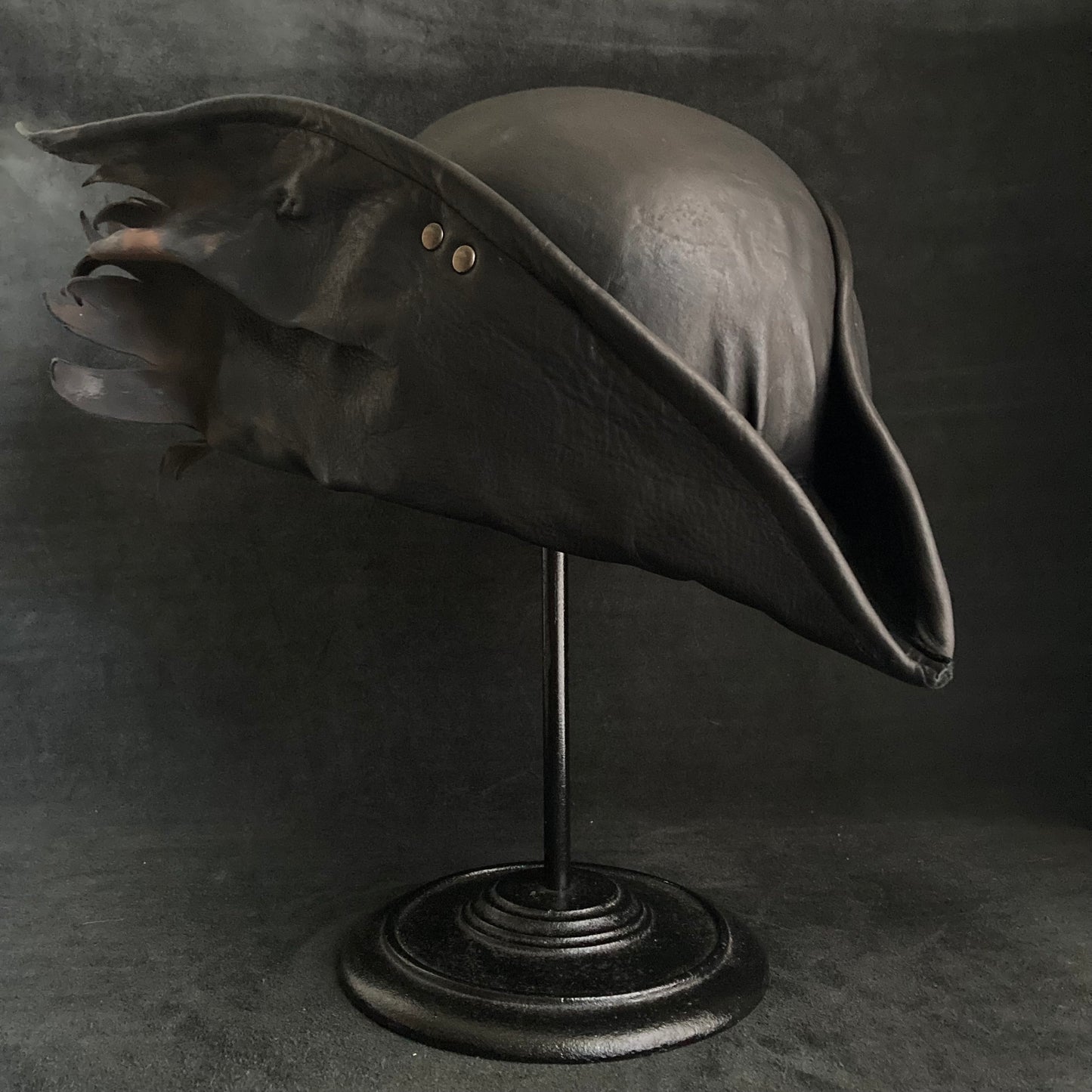 Reserved item (Black leather Hunter hat)