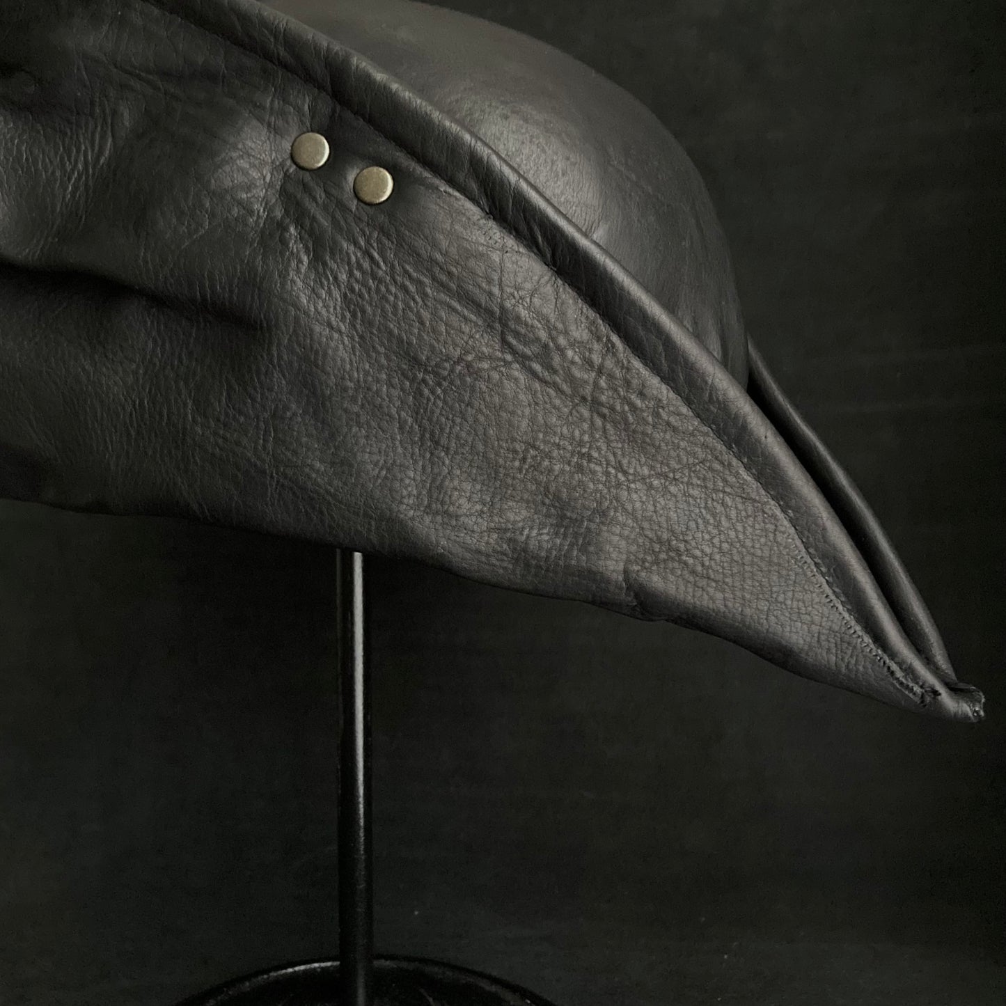 Reserved item (Black leather Hunter hat)