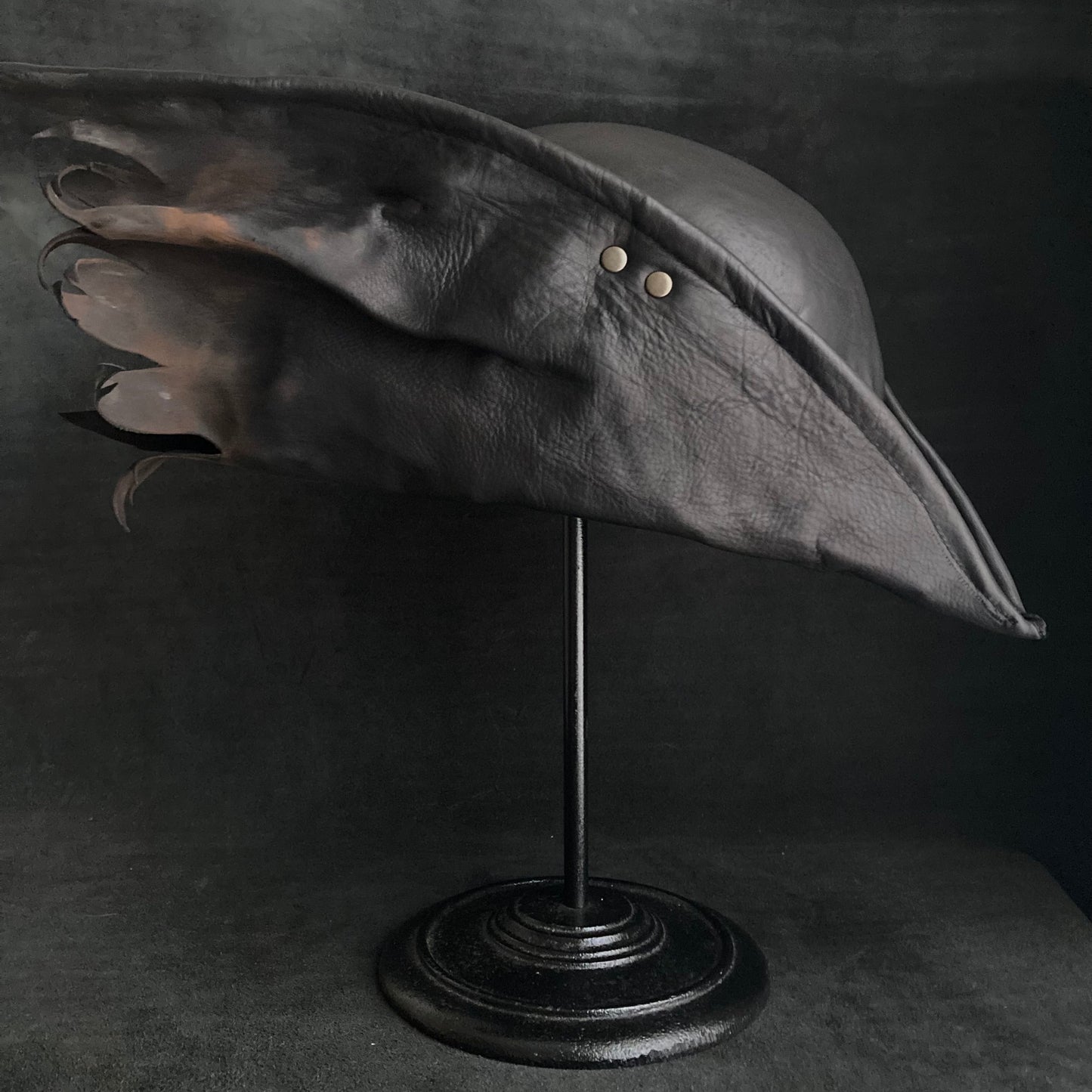 Reserved item (Black leather Hunter hat)