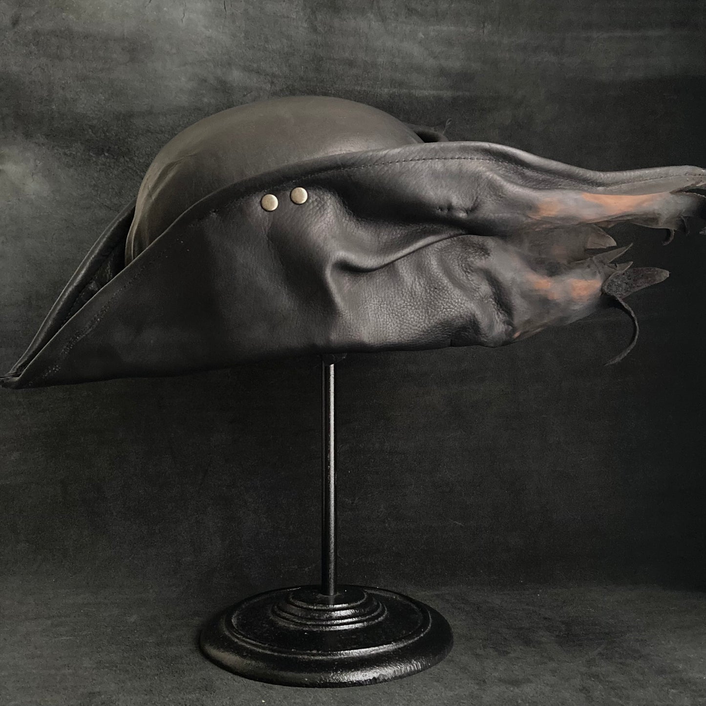 Reserved item (Black leather Hunter hat)