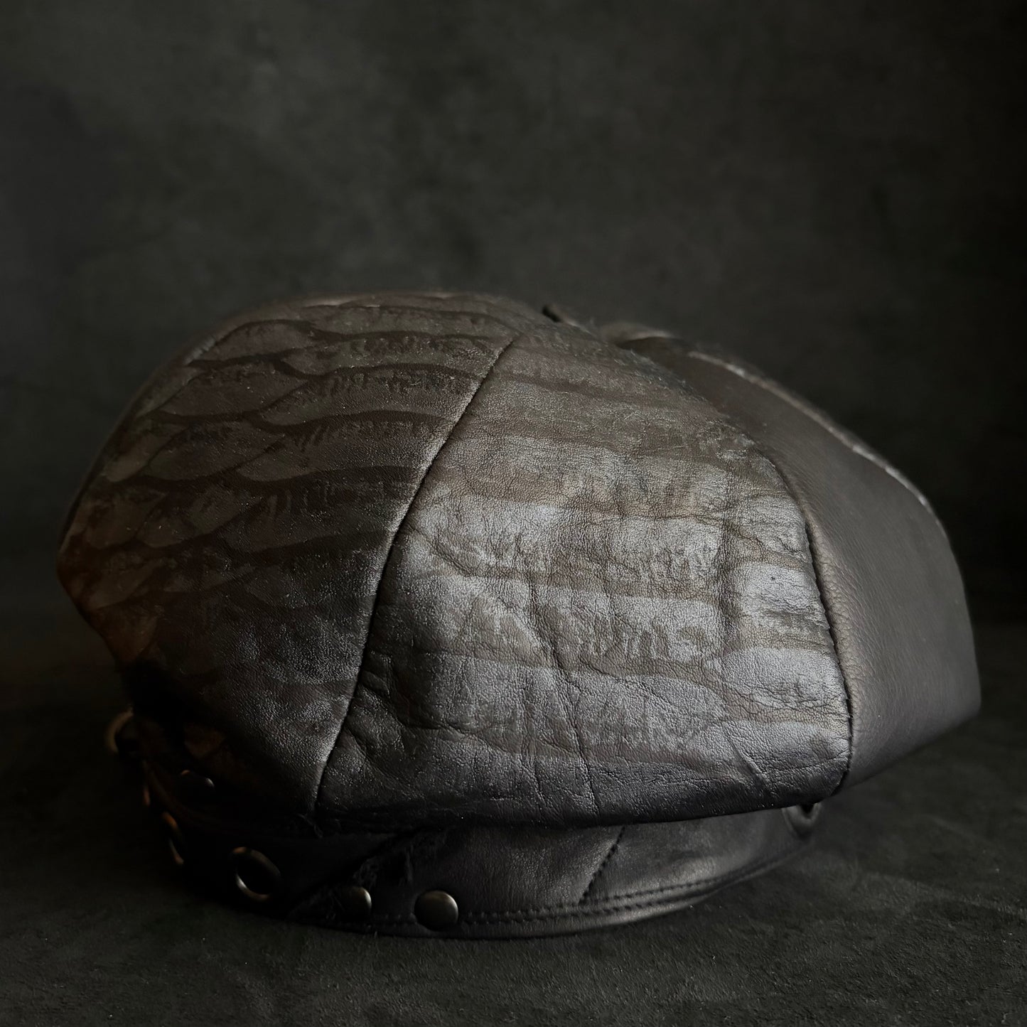 [ Shohei Takamiya × triangles hat ] Re-hard rock leather casquette