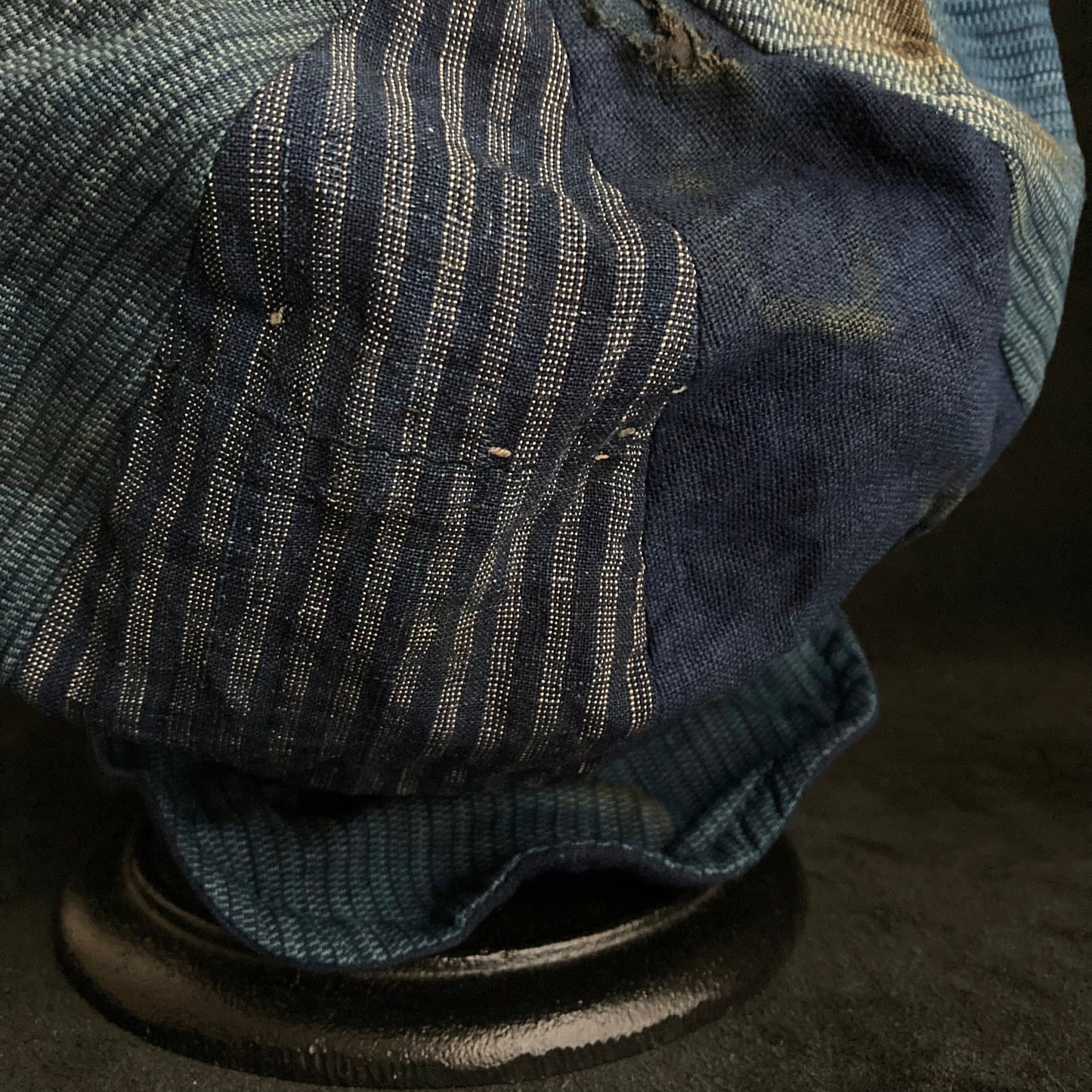 Indigo stripe mix casquette