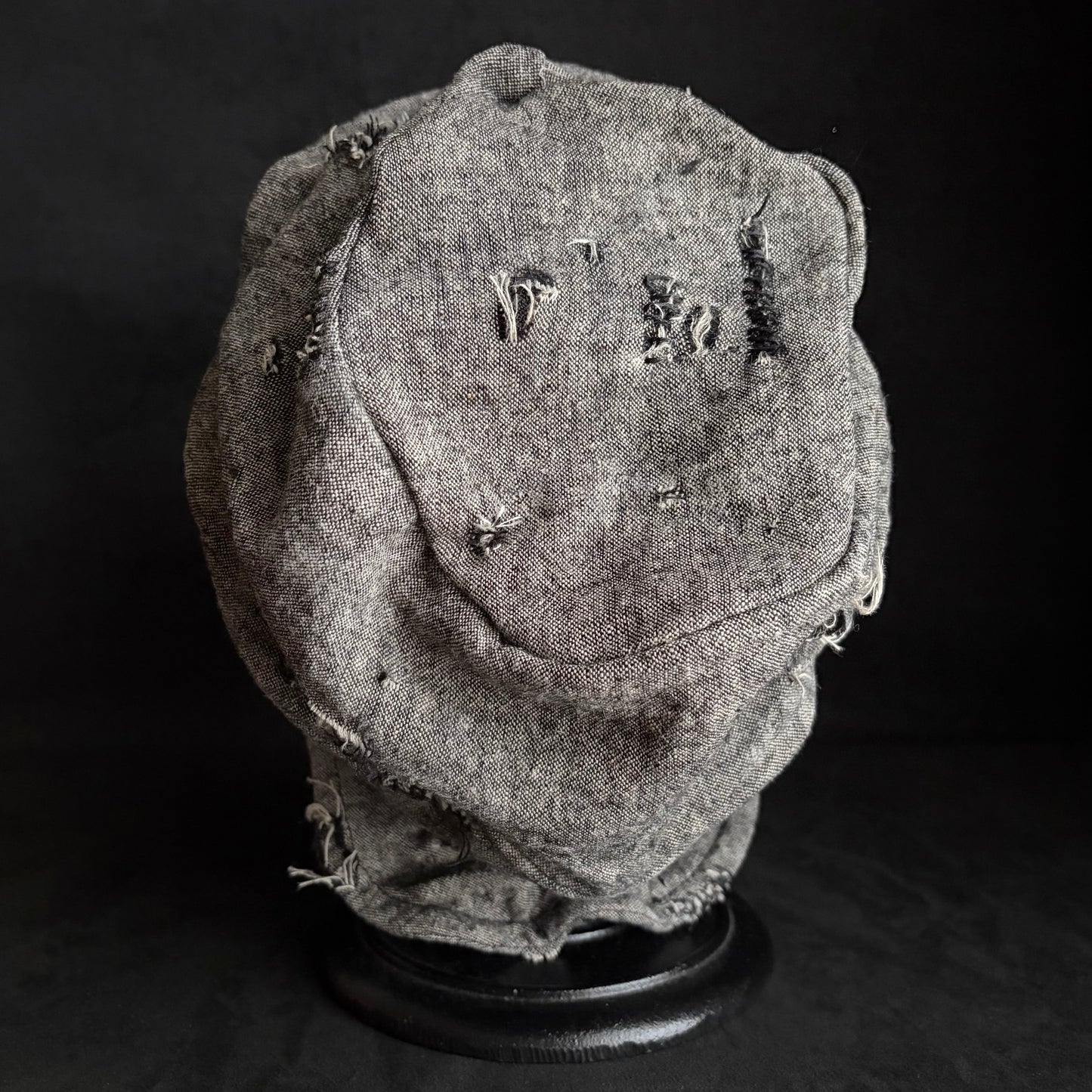 Slab black gray damage turn cap