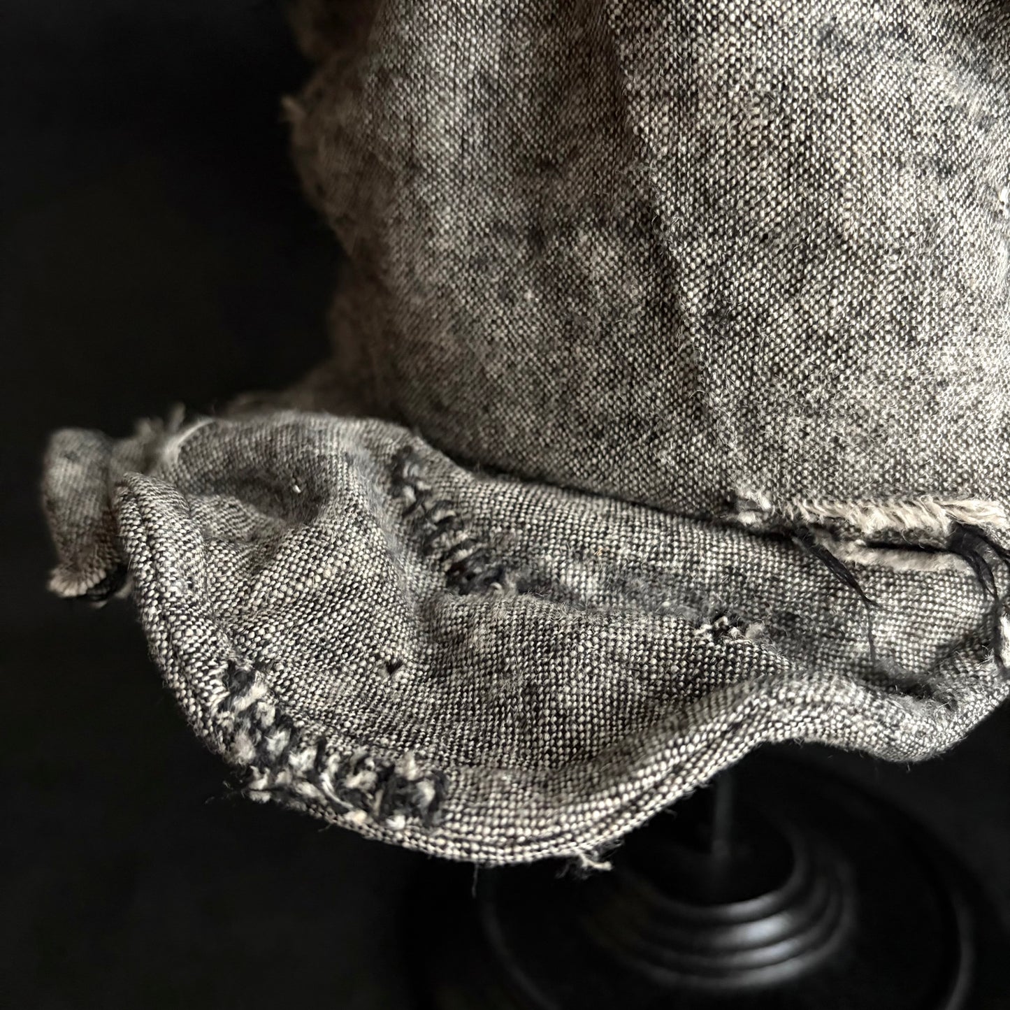 Slab black gray damage turn cap