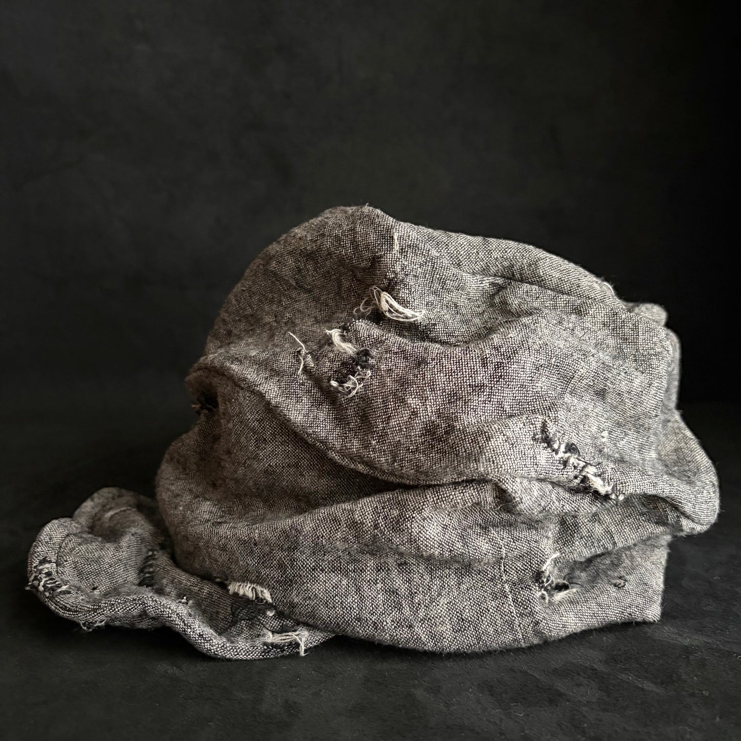 Slab black gray damage turn cap
