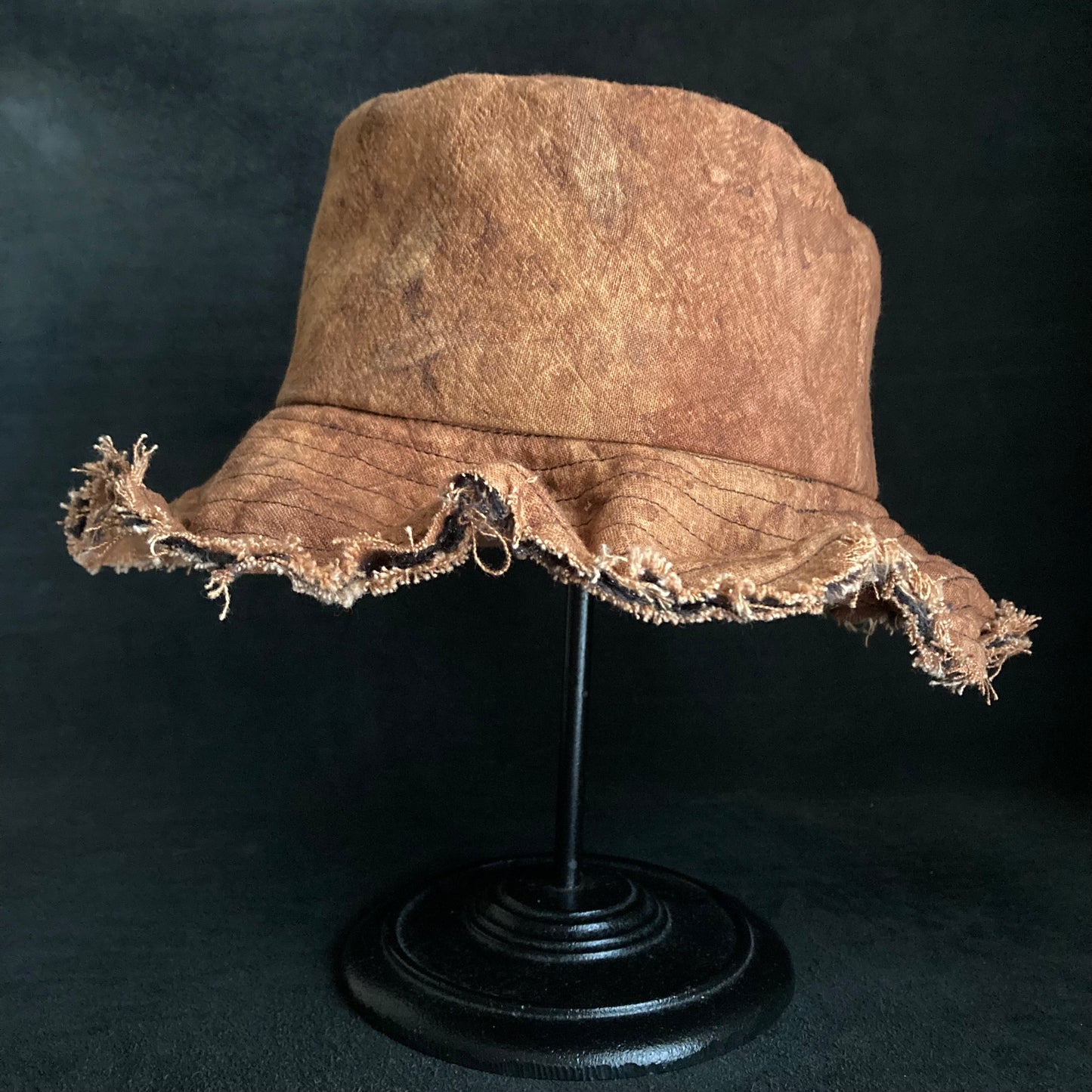Mud dyed persimmon tannin bucket hat