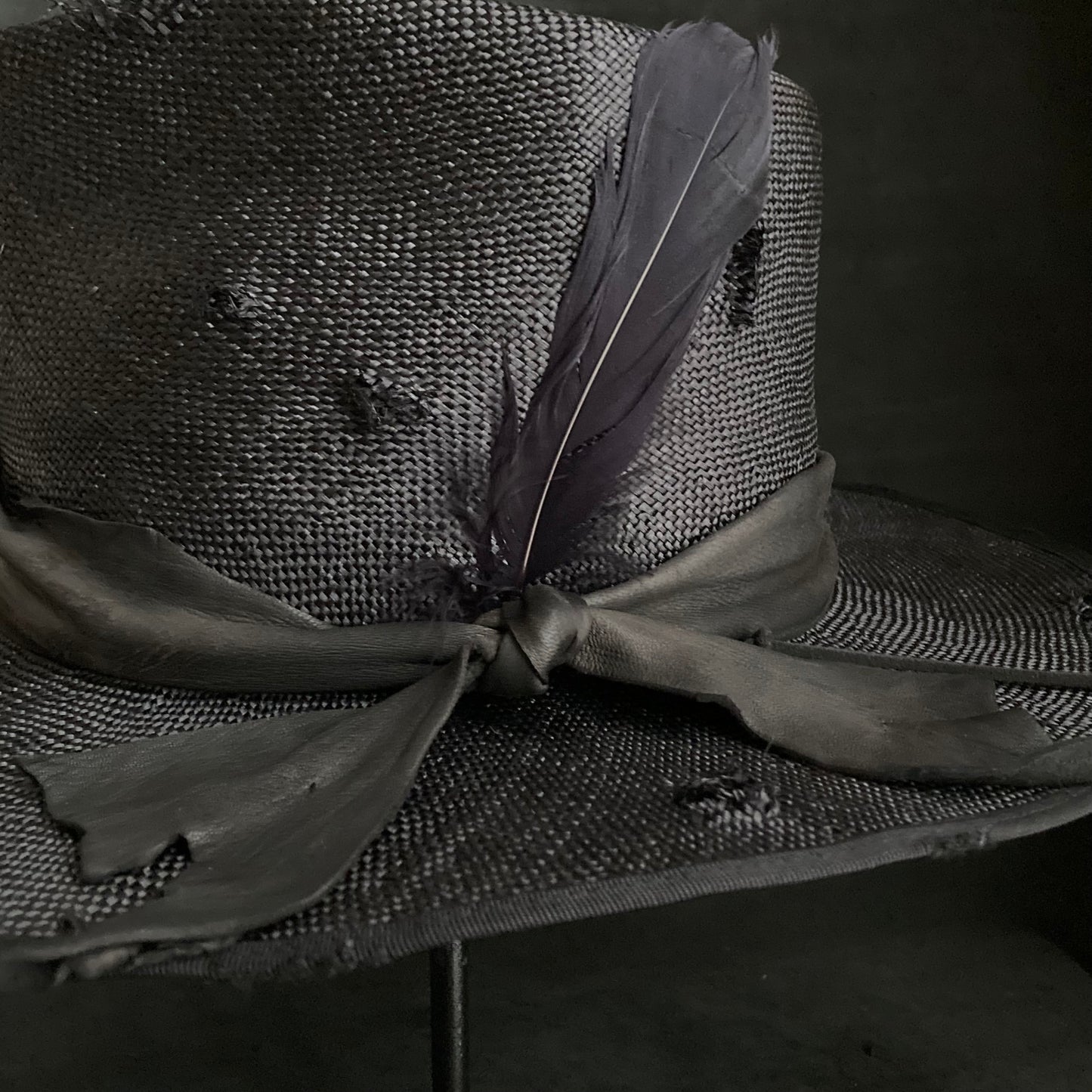 Double black sisol damage fedora hat