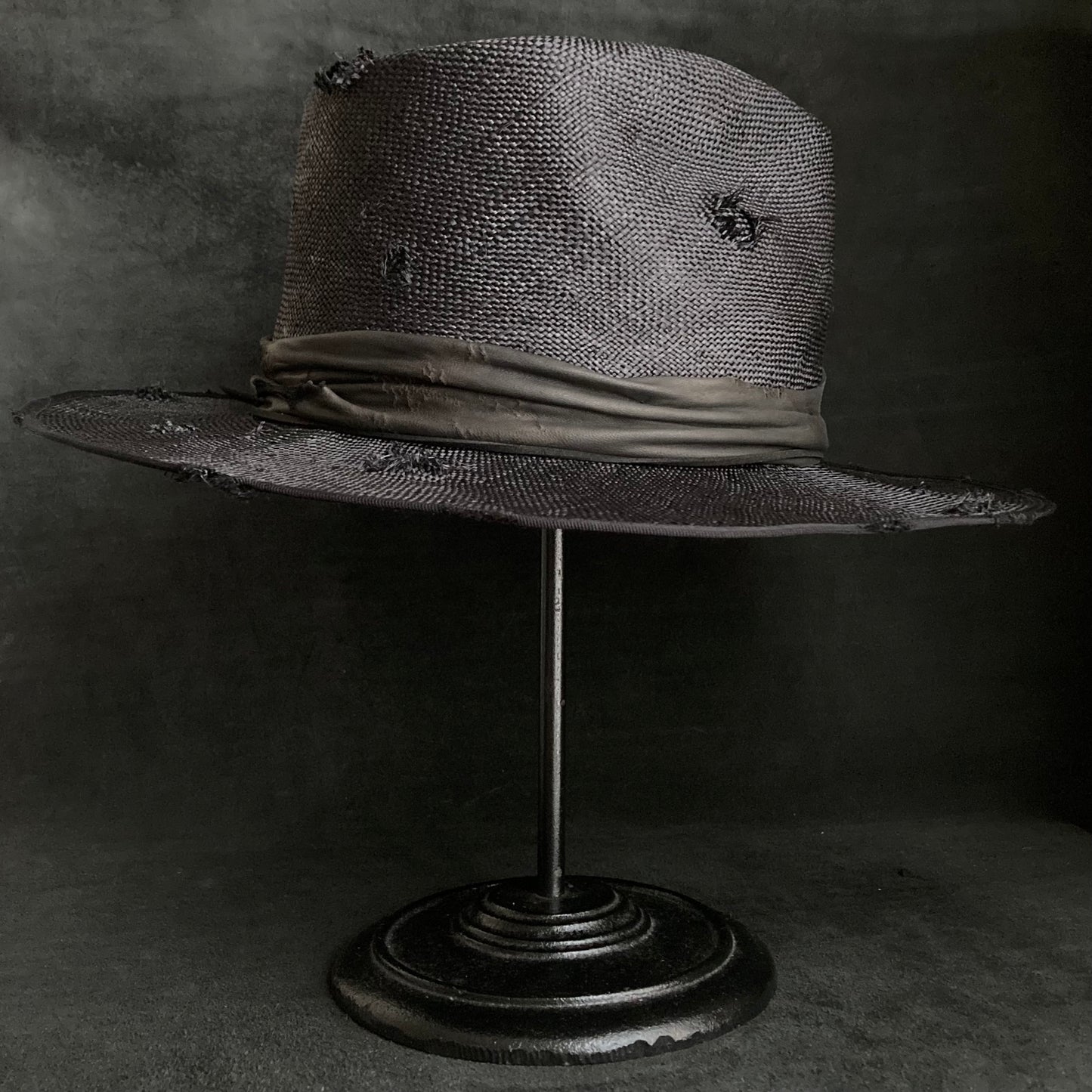 Double black sisol damage fedora hat