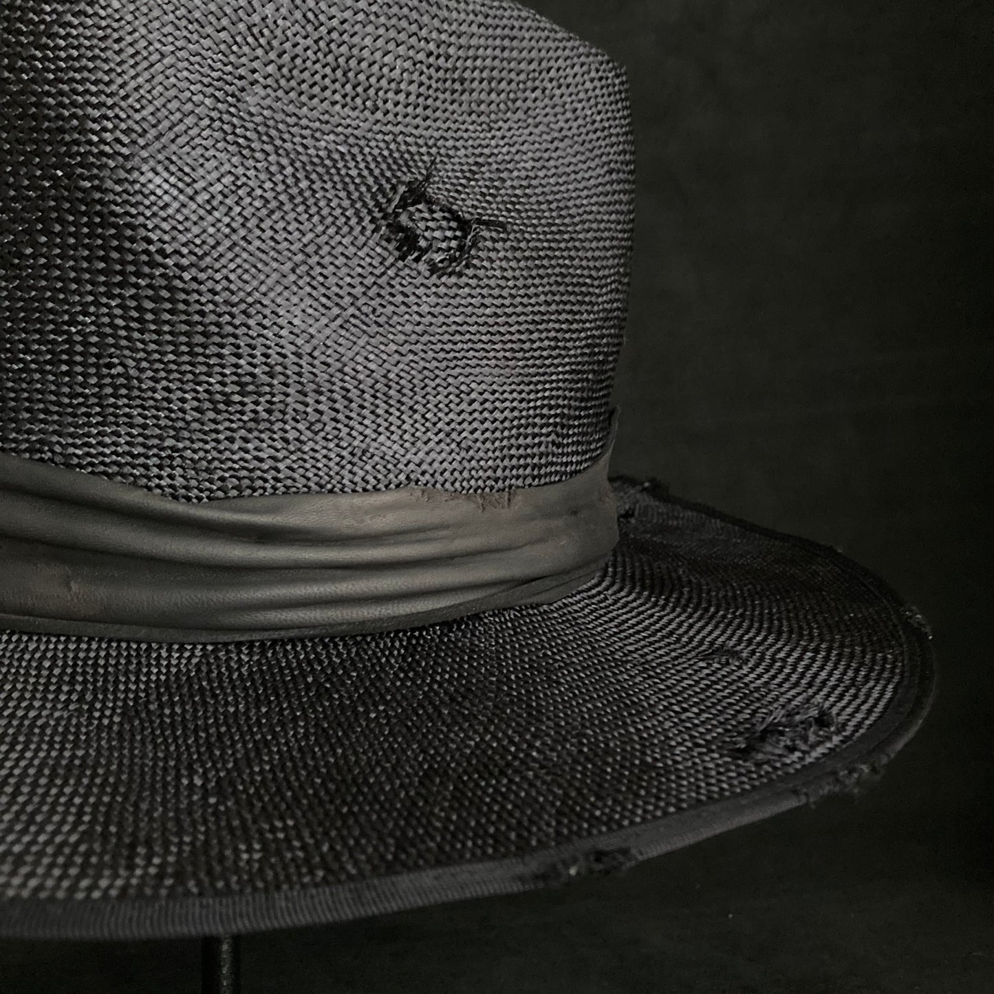 Double black sisol damage fedora hat
