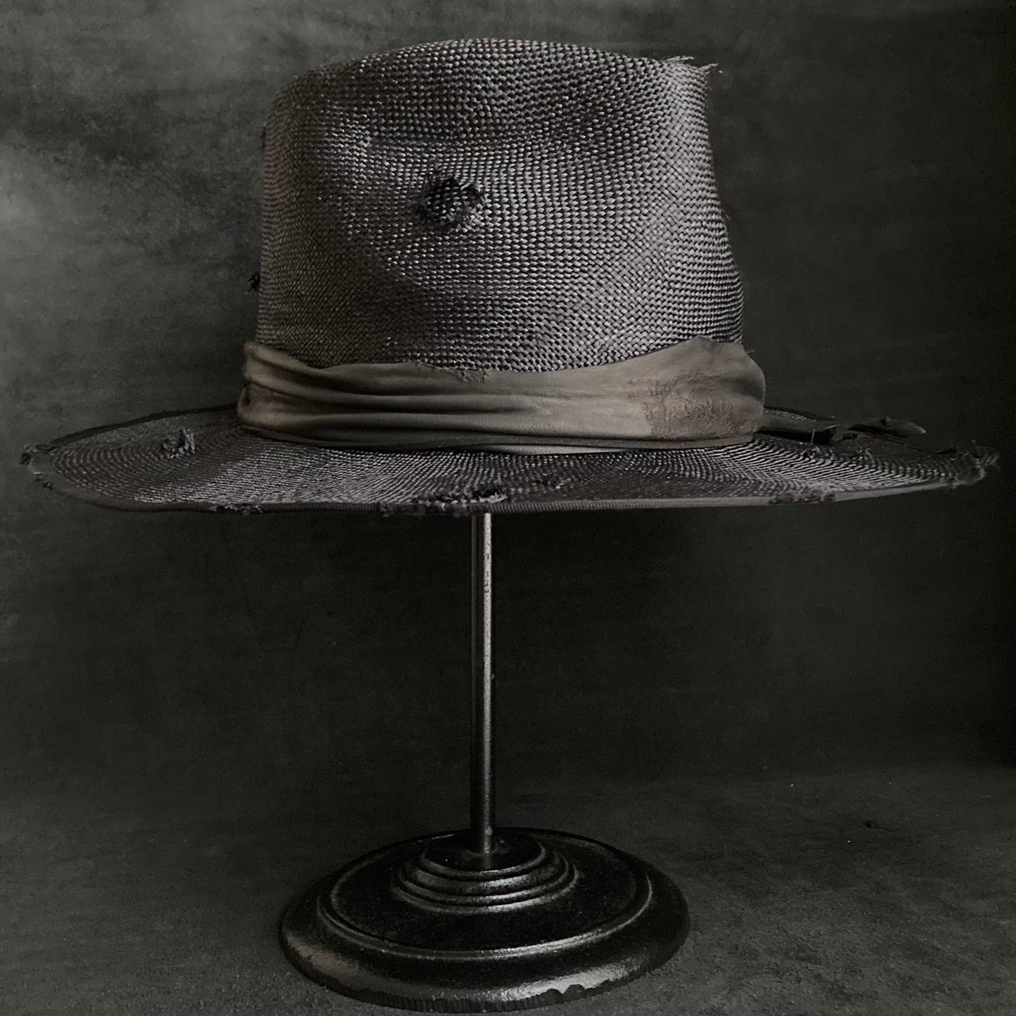 Double black sisol damage fedora hat
