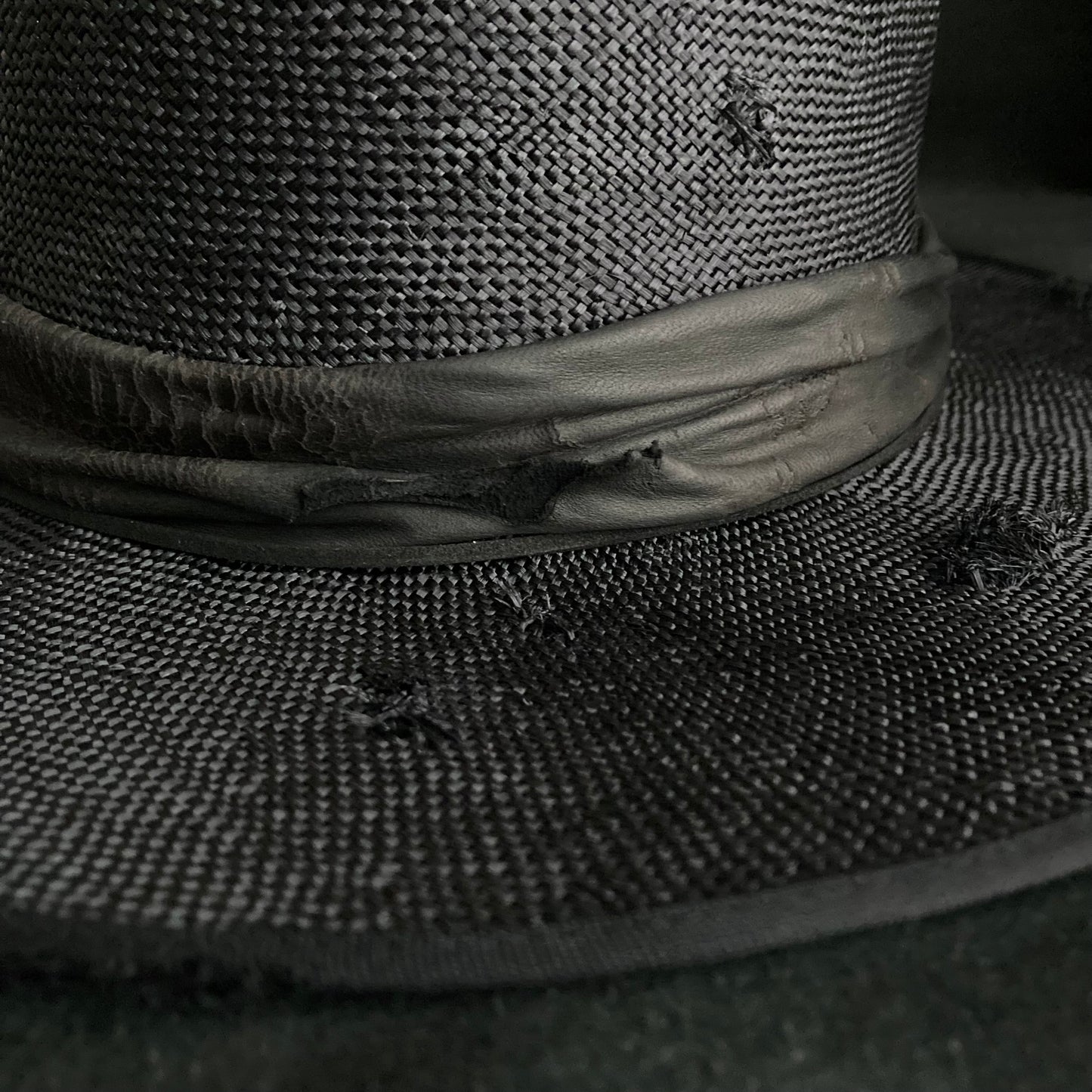 Double black sisol damage fedora hat